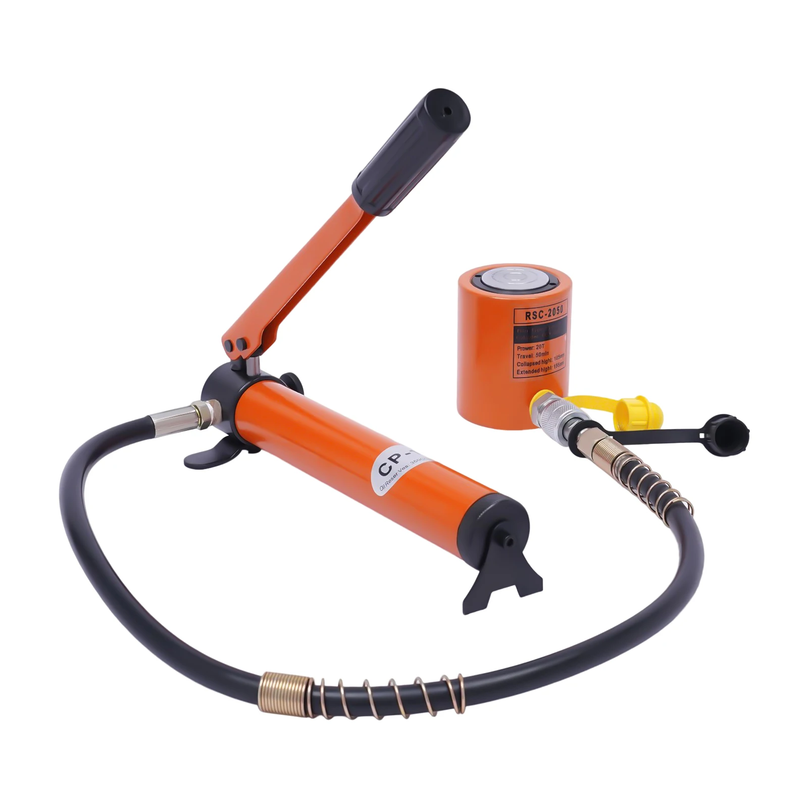 20T Hydraulic Cylinder Jack Porta Power Ram 0.512" Stroke Mini Single Acting Lifting Cylinders with Hydraulic Hand Pump