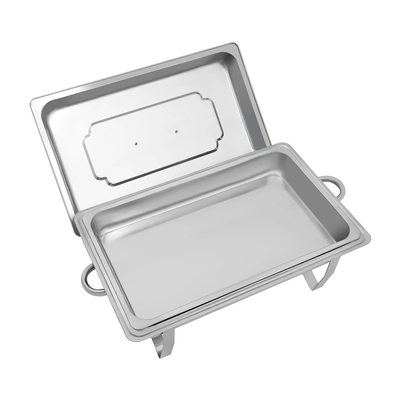 Stainless Steel Food Warmer, 9L Chafing Dish Warming Container Food Warmer Heat Container Hotel Buffet Warmer with Folding Frame