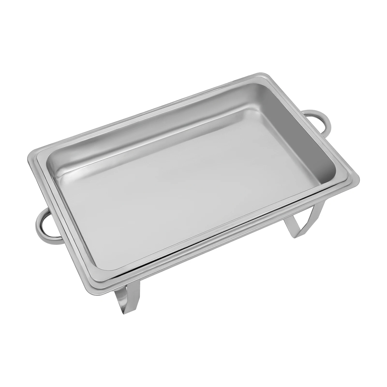 Stainless Steel Food Warmer, 9L Chafing Dish Warming Container Food Warmer Heat Container Hotel Buffet Warmer with Folding Frame