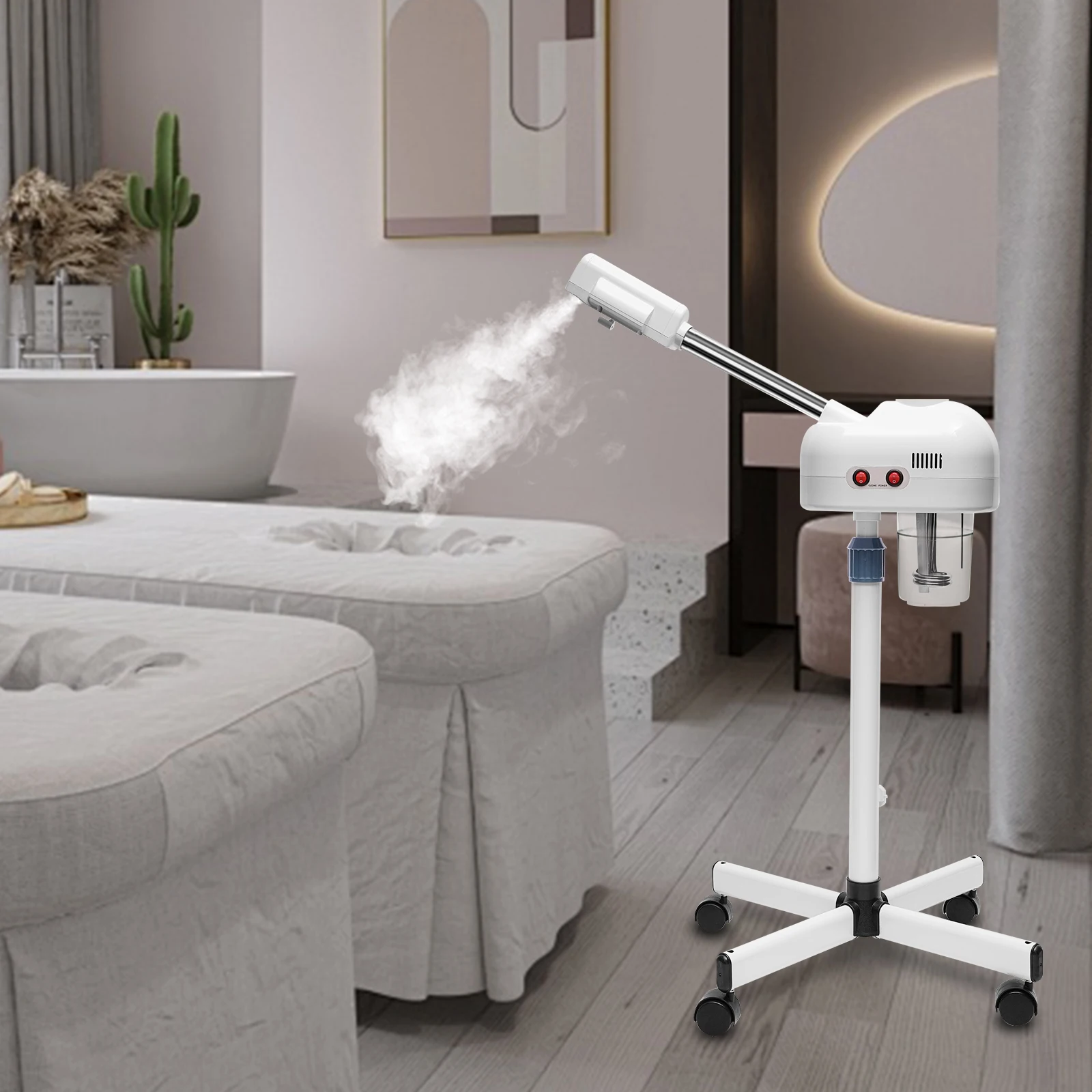 800W Professional Ozone Facial Steamer Spa Salon Face Sauna Skin Care Steam Machine Beautiful Cold Spraying Machine