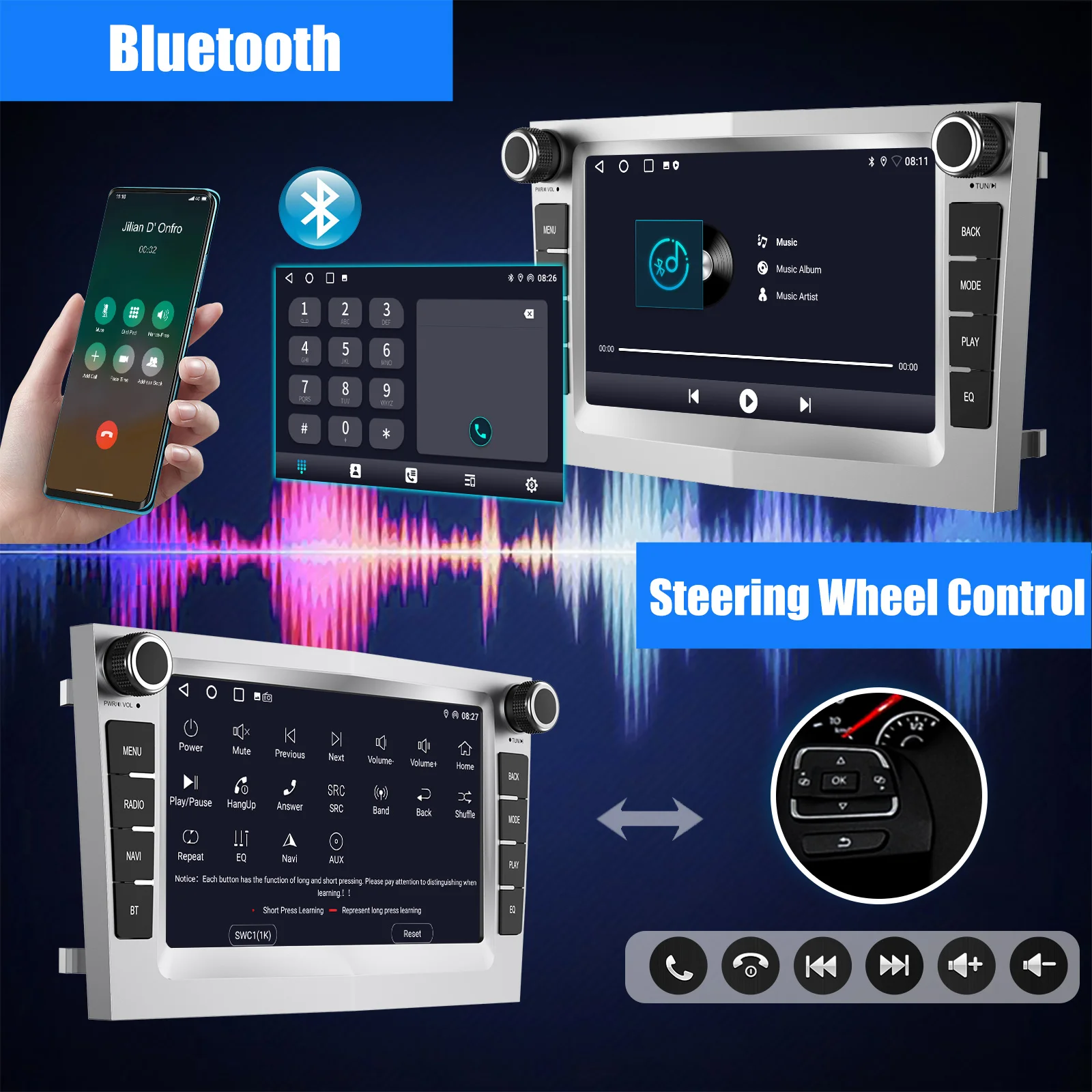ESSGOO Car Stereo Radio 4+64G Wireless Carplay Android Auto For Vauxhall Astra Corsa C/D Vectra DAB+ Bluetooth Car Radio GPS FM