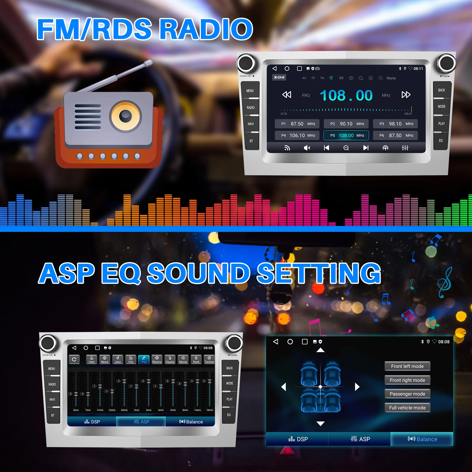 ESSGOO Car Stereo Radio 4+64G Wireless Carplay Android Auto For Vauxhall Astra Corsa C/D Vectra DAB+ Bluetooth Car Radio GPS FM
