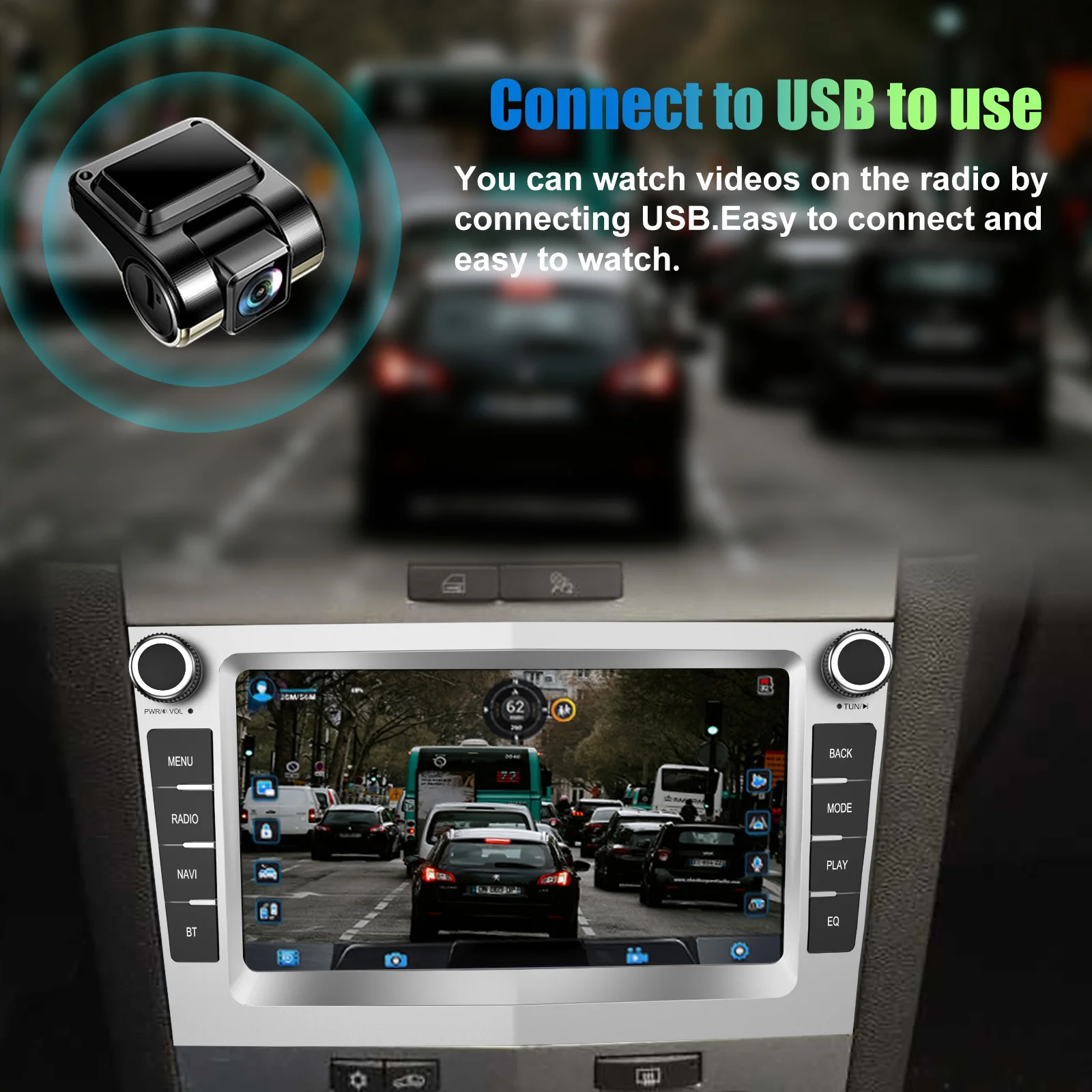 ESSGOO Car Stereo Radio 4+64G Wireless Carplay Android Auto For Vauxhall Astra Corsa C/D Vectra DAB+ Bluetooth Car Radio GPS FM
