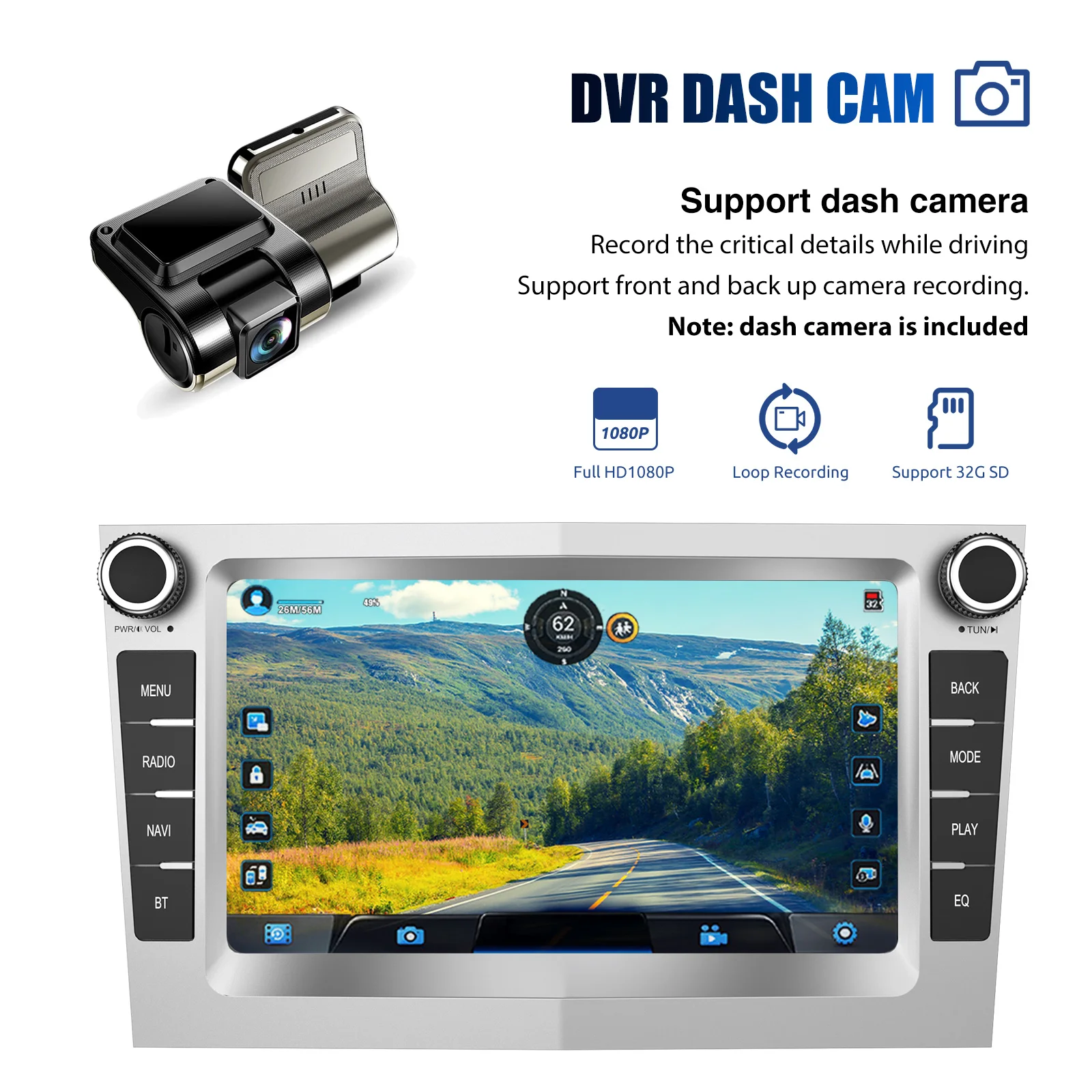 ESSGOO Car Stereo Radio 4+64G Wireless Carplay Android Auto For Vauxhall Astra Corsa C/D Vectra DAB+ Bluetooth Car Radio GPS FM