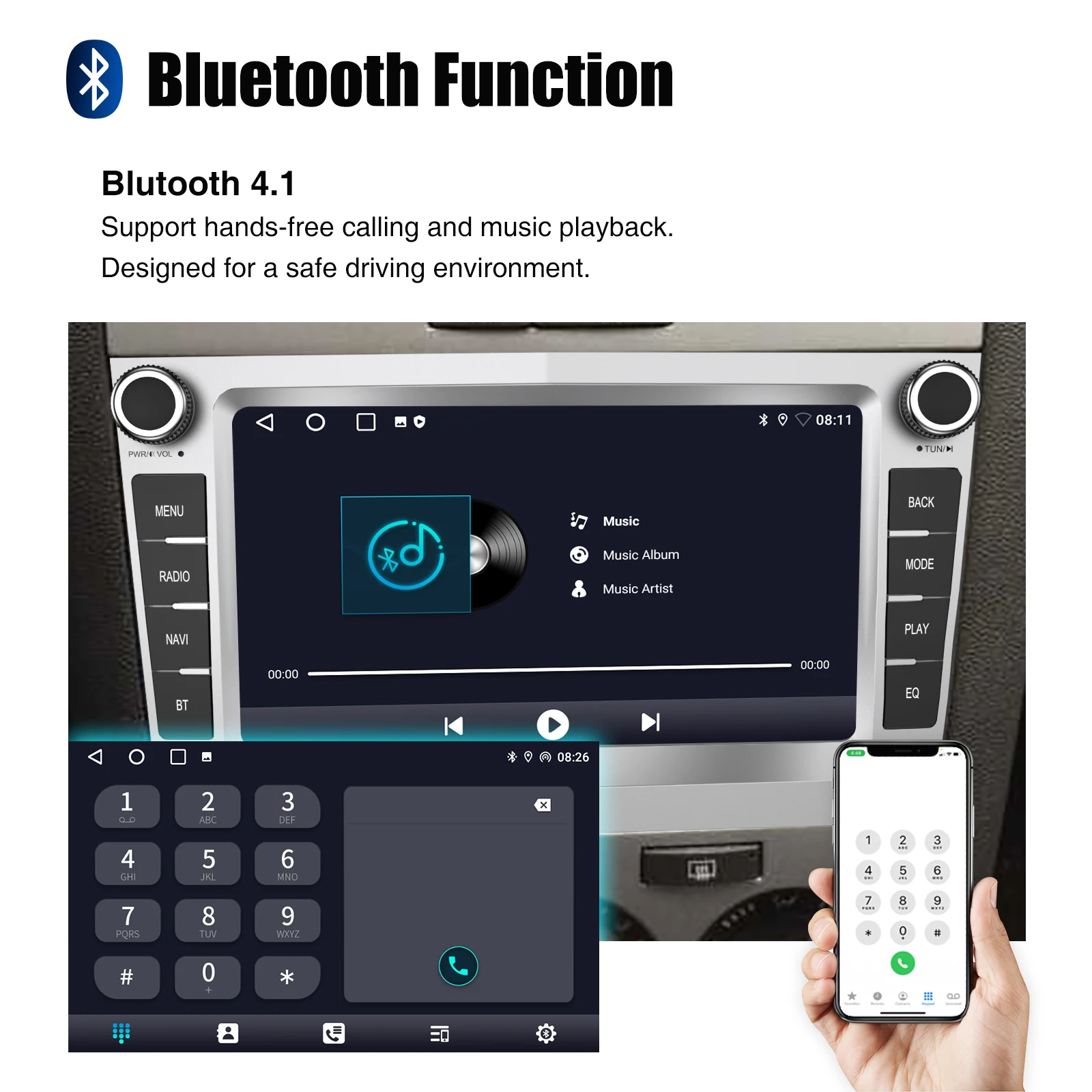ESSGOO Car Stereo Radio 4+64G Wireless Carplay Android Auto For Vauxhall Astra Corsa C/D Vectra DAB+ Bluetooth Car Radio GPS FM