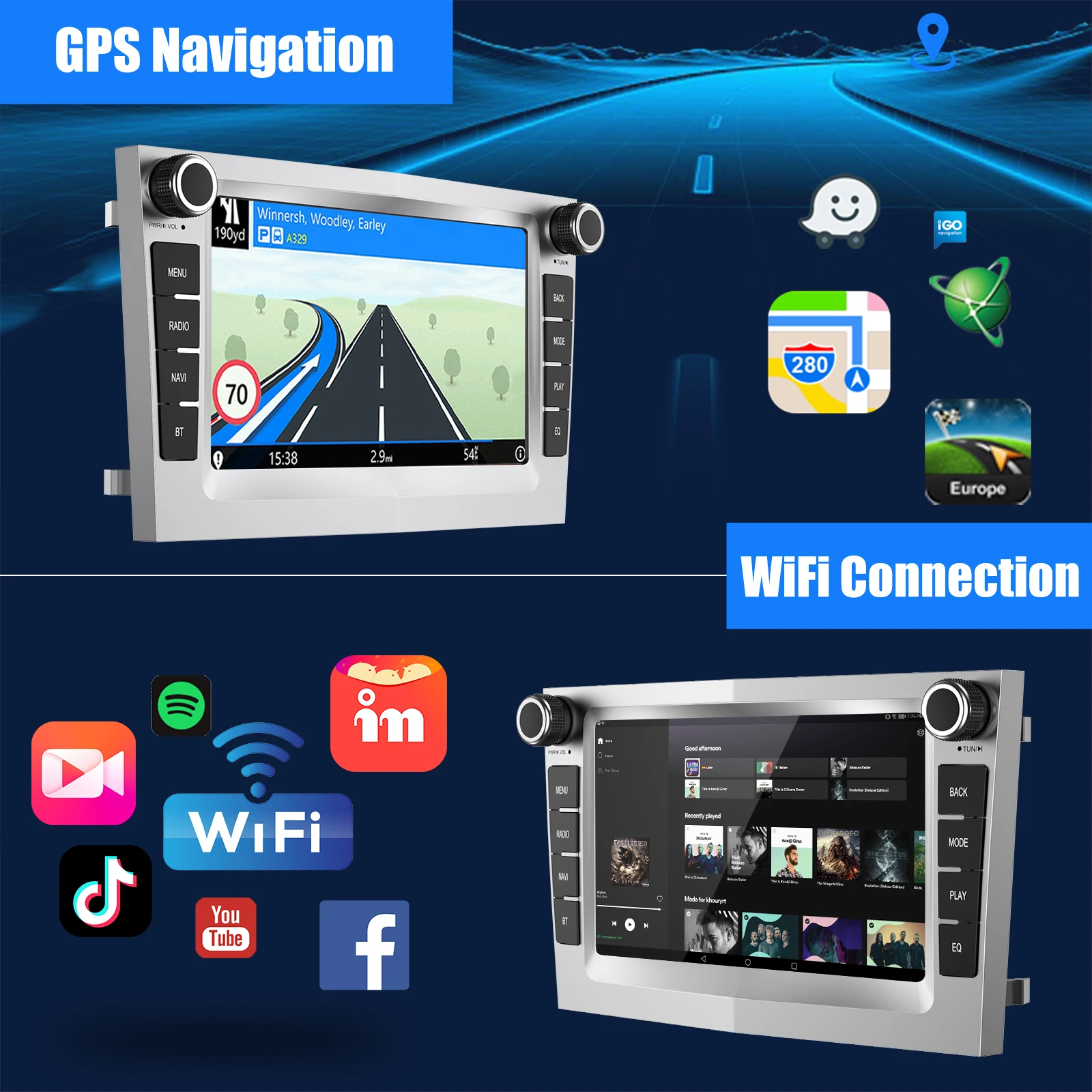 ESSGOO Car Stereo Radio 4+64G Wireless Carplay Android Auto For Vauxhall Astra Corsa C/D Vectra DAB+ Bluetooth Car Radio GPS FM