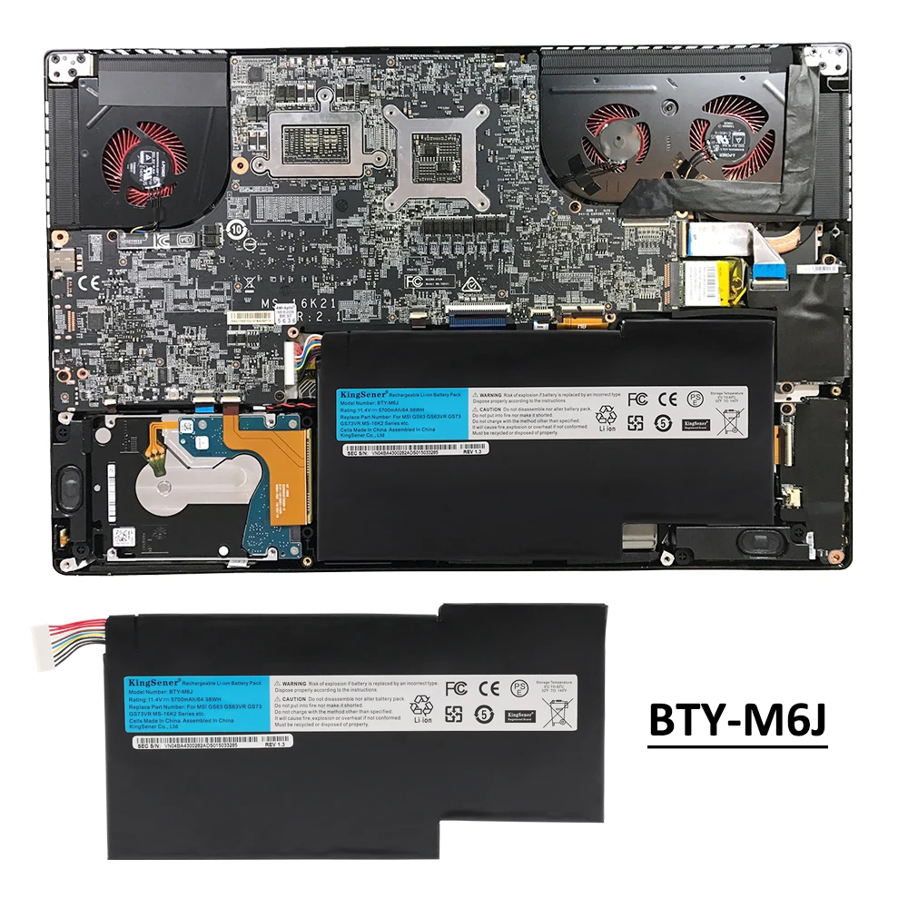 KingSener New BTY-M6J Laptop Battery For MSI GS63VR GS73VR 6RF-001US BP-16K1-31 MS-17B1 MS-16K2 9N793J200 Tablet Free Tools