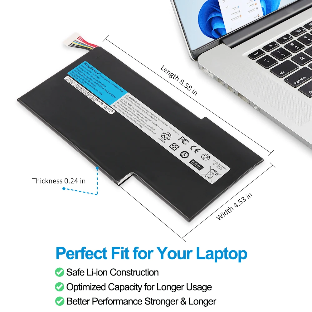 KingSener New BTY-M6J Laptop Battery For MSI GS63VR GS73VR 6RF-001US BP-16K1-31 MS-17B1 MS-16K2 9N793J200 Tablet Free Tools