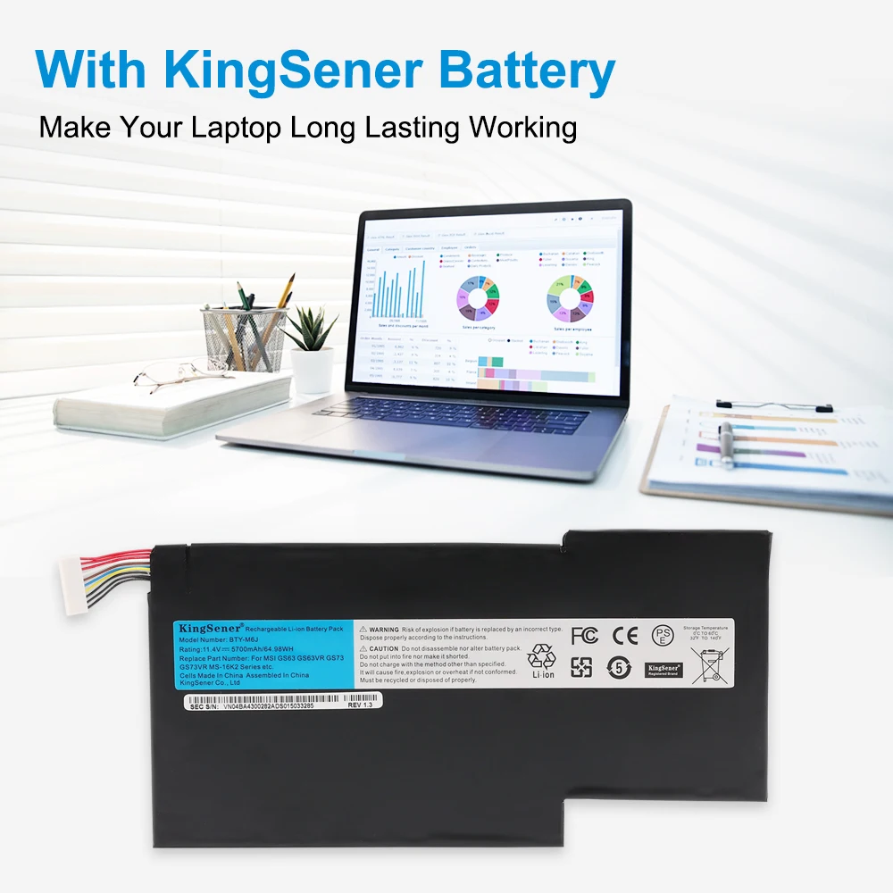 KingSener New BTY-M6J Laptop Battery For MSI GS63VR GS73VR 6RF-001US BP-16K1-31 MS-17B1 MS-16K2 9N793J200 Tablet Free Tools