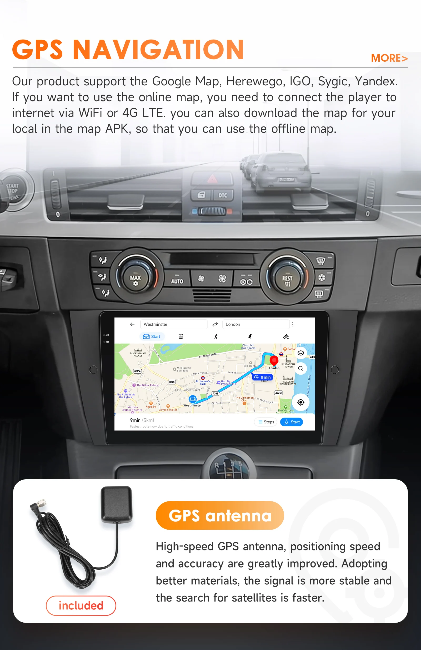 Hizpo Android 14 Car Radio For BMW 3-Series E90 E91 E92 E93 Wireless CarPlay Auto Intelligent Systems No 2 Din 2din DVD Navi RDS
