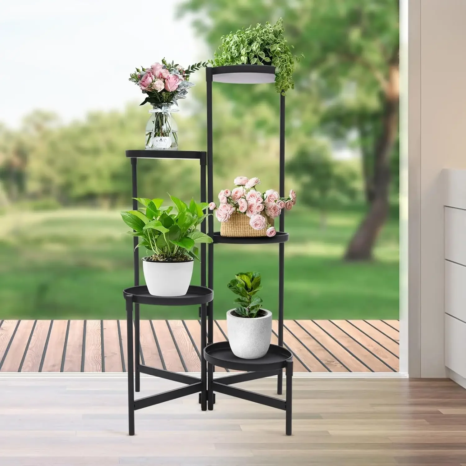 5 Etagen,Pflanzenregal Blumenregal Indoor Outdoor Balkon Deko Schlafzimmer Blumentopf Zimmerpflanzen Pflanztisch
