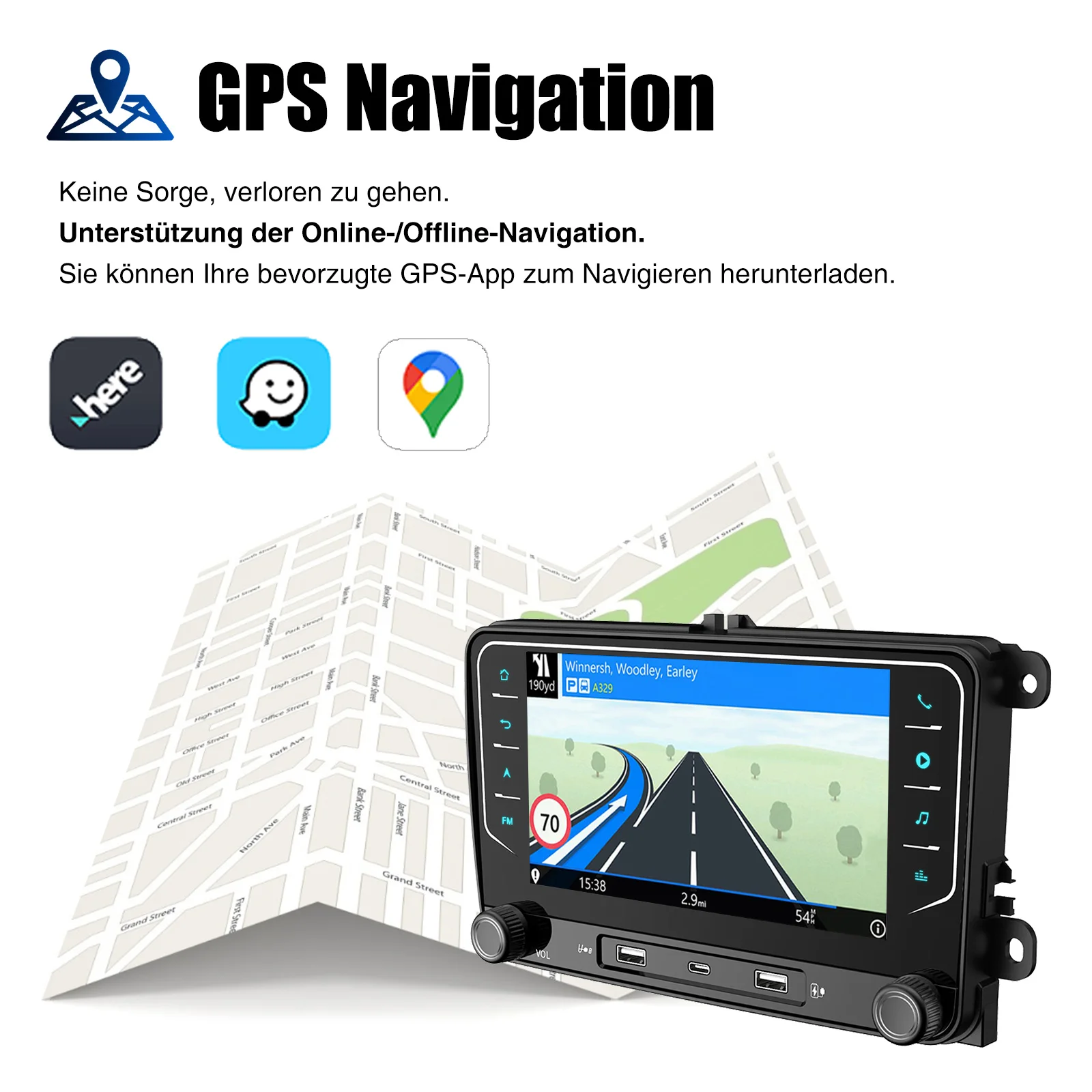 ESSGOO 7" Android 14 Car Radio 4+64G Carplay Android Auto For VW Golf 5 6 Plus Touran Caddy Jetta Passat Polo GPS Navi AI Voice