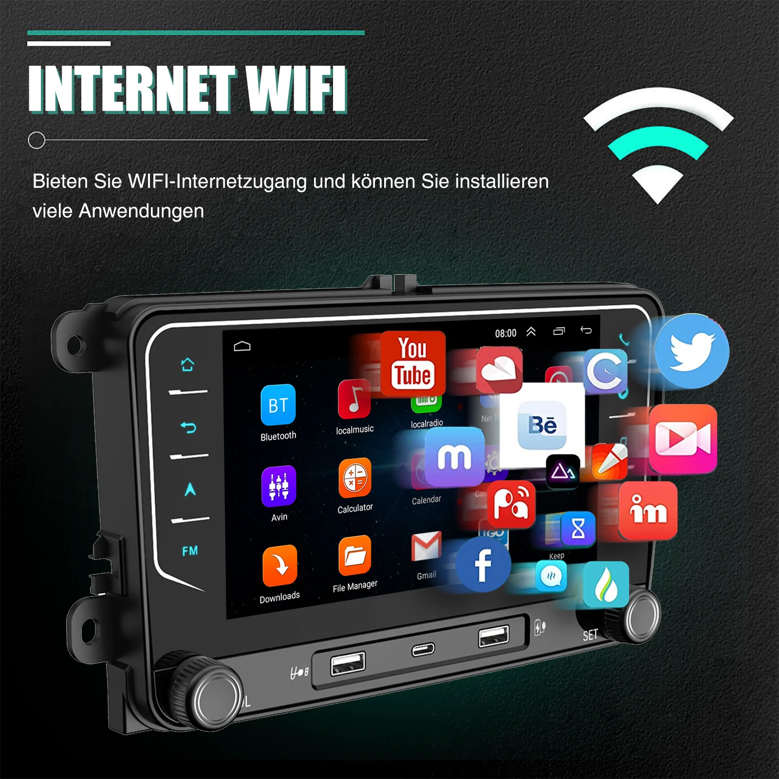 ESSGOO 7" Android 14 Car Radio 4+64G Carplay Android Auto For VW Golf 5 6 Plus Touran Caddy Jetta Passat Polo GPS Navi AI Voice