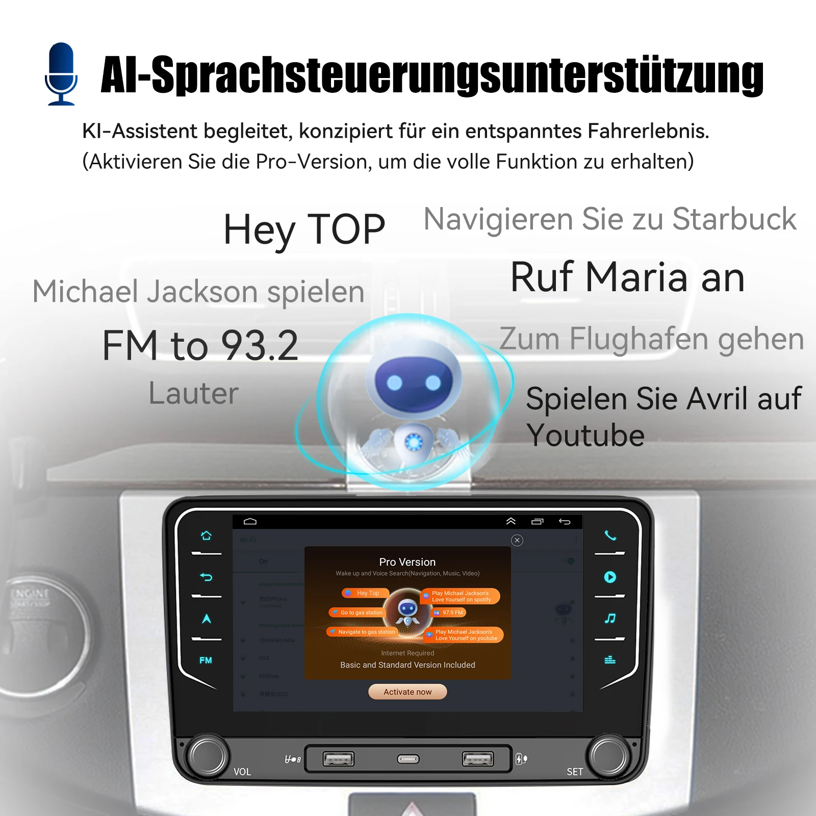 ESSGOO 7" Android 14 Car Radio 4+64G Carplay Android Auto For VW Golf 5 6 Plus Touran Caddy Jetta Passat Polo GPS Navi AI Voice