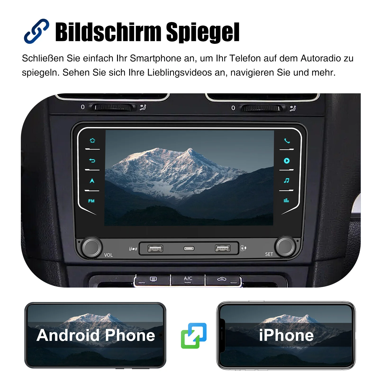 ESSGOO 7" Android 14 Car Radio 4+64G Carplay Android Auto For VW Golf 5 6 Plus Touran Caddy Jetta Passat Polo GPS Navi AI Voice