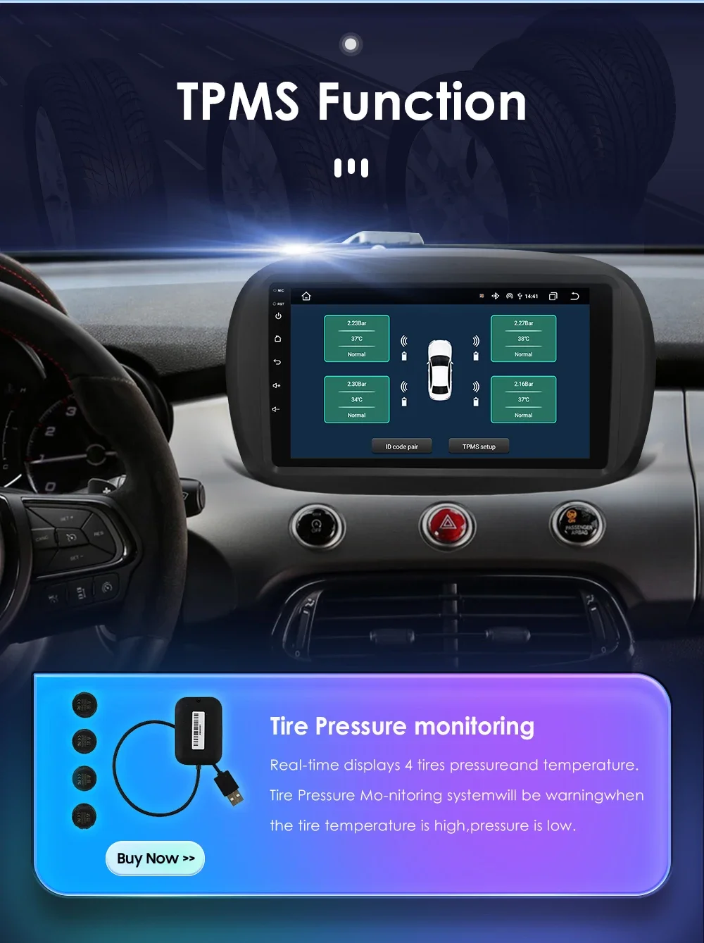 9" CarPlay Hizpo 2Din Android Auto Car Radio for Fiat 500X 2014 - 2020 Multimedia UI7862 Navigation GPS RDS DSP SWC 4G Bluetooth