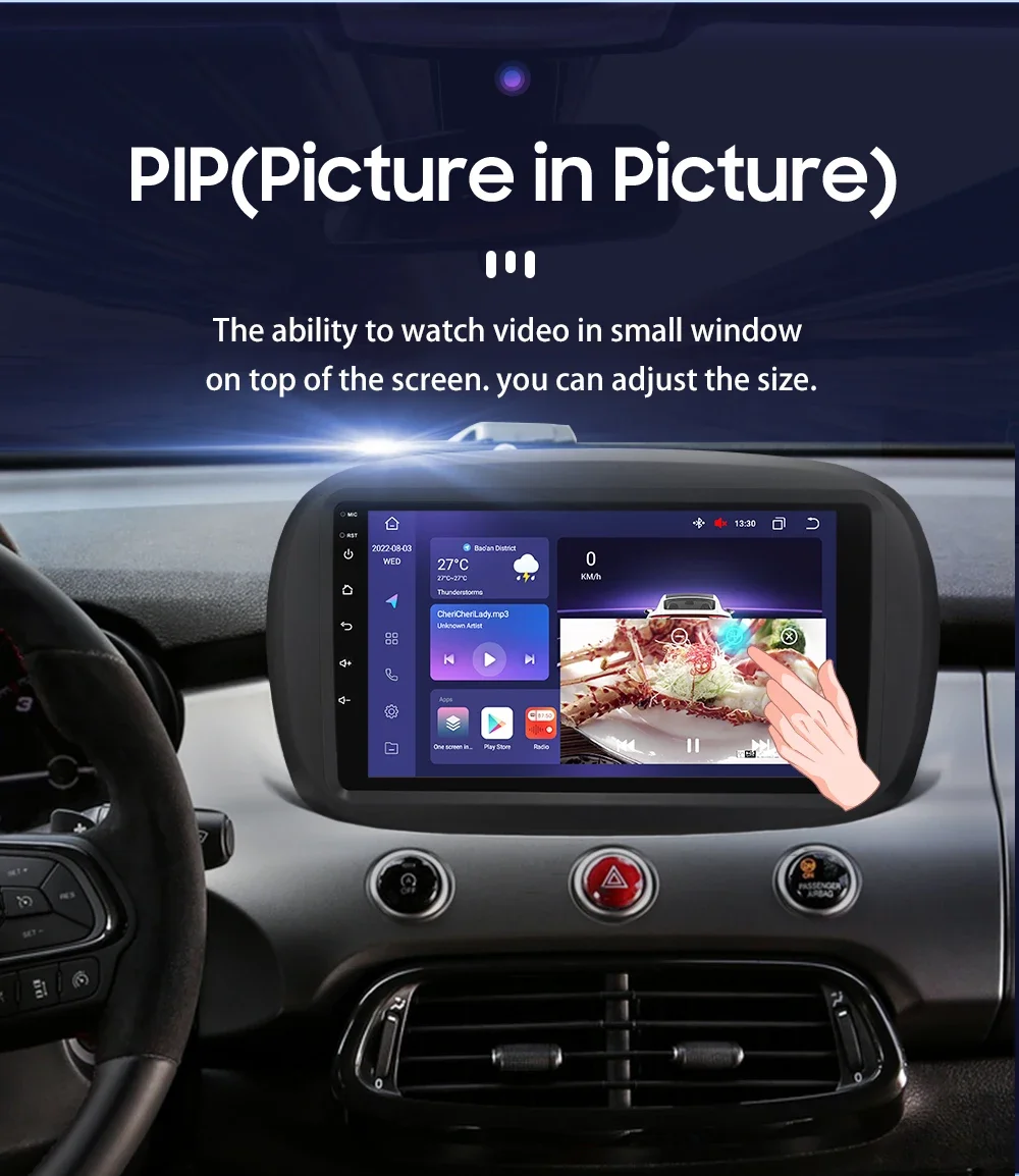 9" CarPlay Hizpo 2Din Android Auto Car Radio for Fiat 500X 2014 - 2020 Multimedia UI7862 Navigation GPS RDS DSP SWC 4G Bluetooth