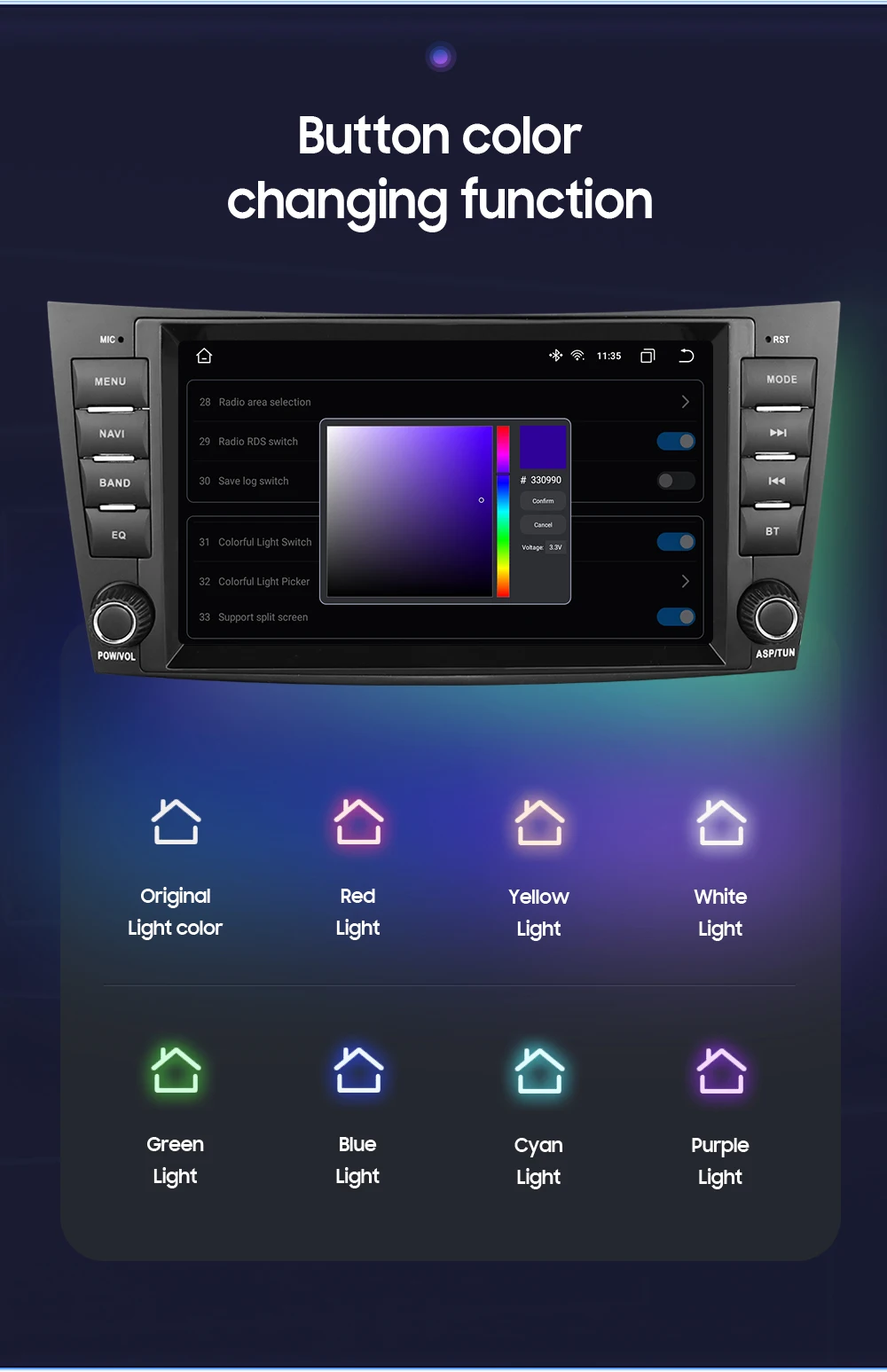 Hizpo 8" Car Radio Audio For Mercedes Benz E-Class W211 W463 W219 W209 Carplay Stereo 2 Din Android 13 Multimedia Player 8+128G