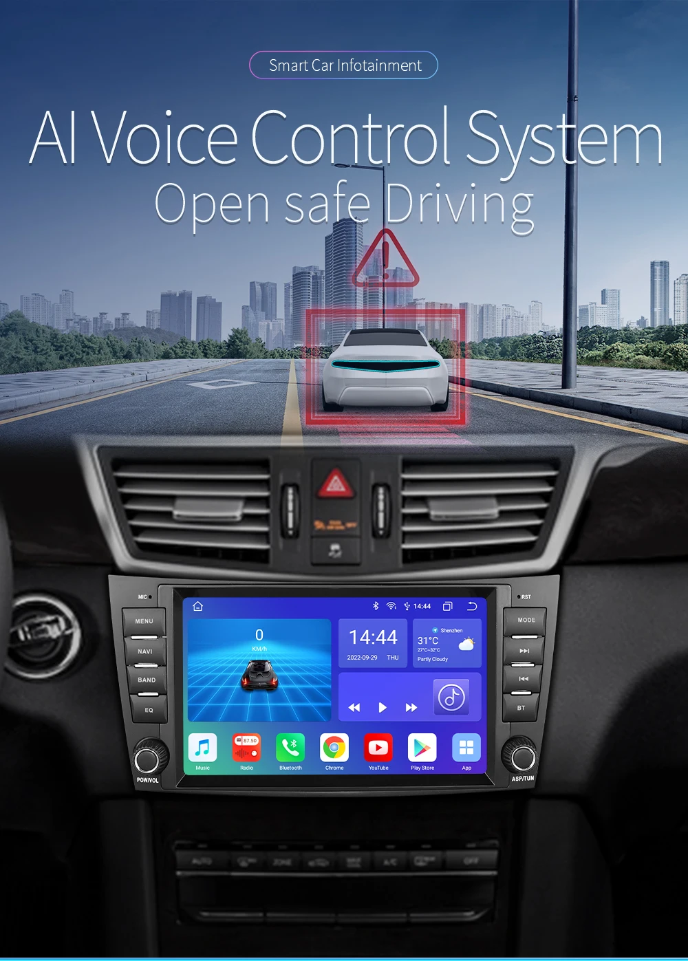 Hizpo 8" Car Radio Audio For Mercedes Benz E-Class W211 W463 W219 W209 Carplay Stereo 2 Din Android 13 Multimedia Player 8+128G