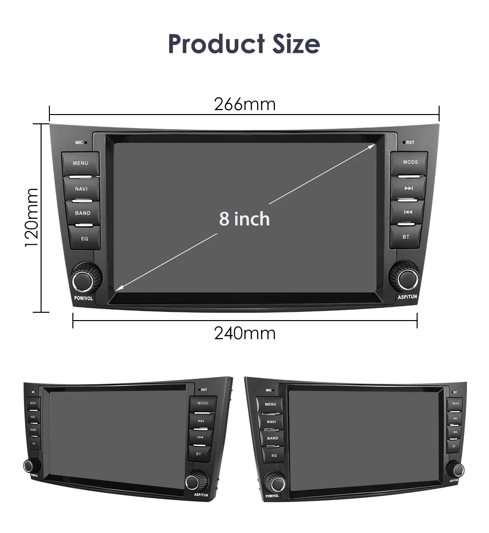 Hizpo 8" Car Radio Audio For Mercedes Benz E-Class W211 W463 W219 W209 Carplay Stereo 2 Din Android 13 Multimedia Player 8+128G