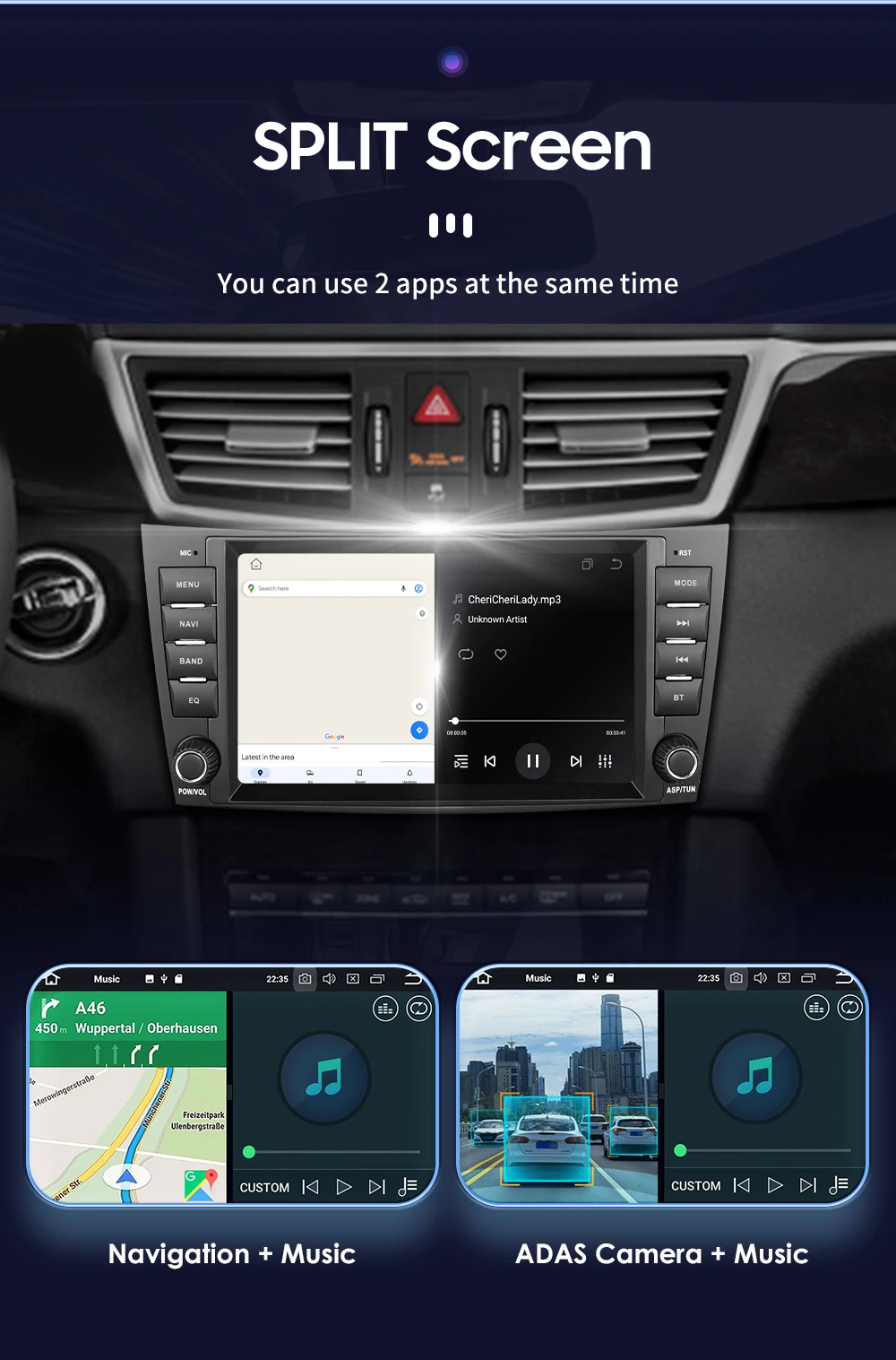 Hizpo 8" Car Radio Audio For Mercedes Benz E-Class W211 W463 W219 W209 Carplay Stereo 2 Din Android 13 Multimedia Player 8+128G
