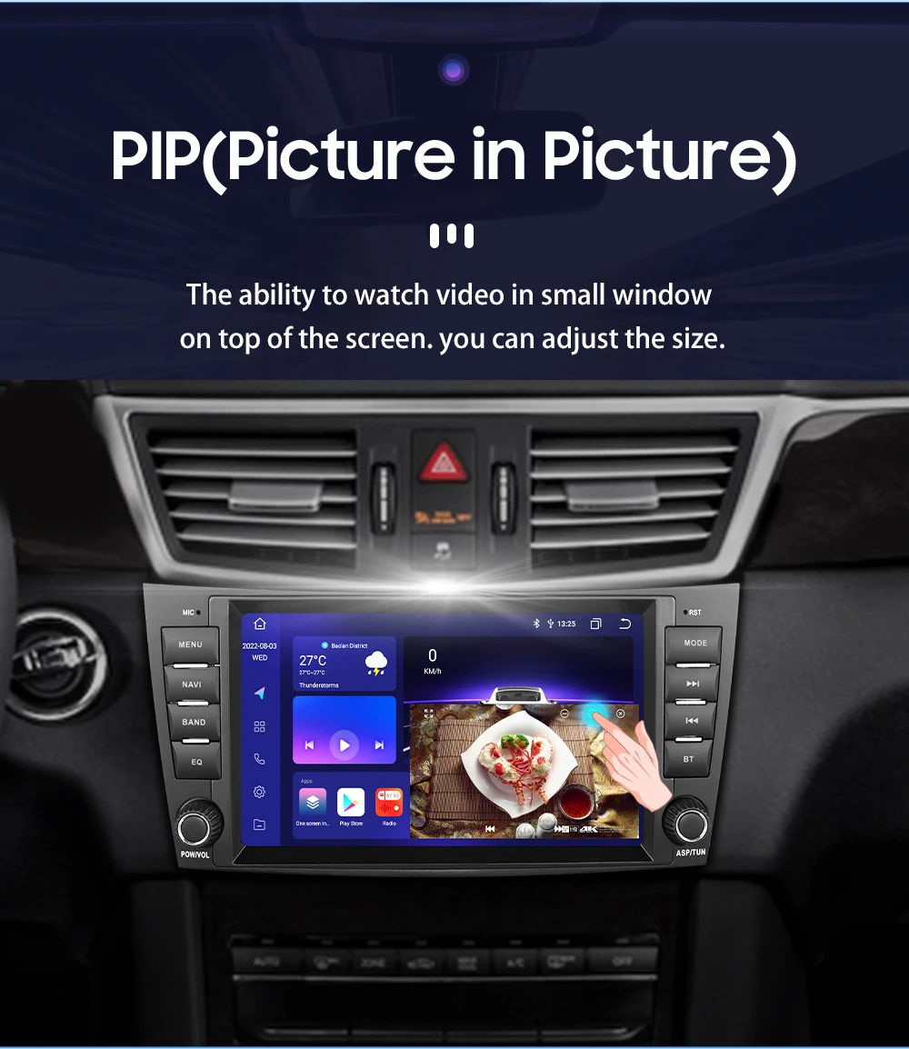 Hizpo 8" Car Radio Audio For Mercedes Benz E-Class W211 W463 W219 W209 Carplay Stereo 2 Din Android 13 Multimedia Player 8+128G