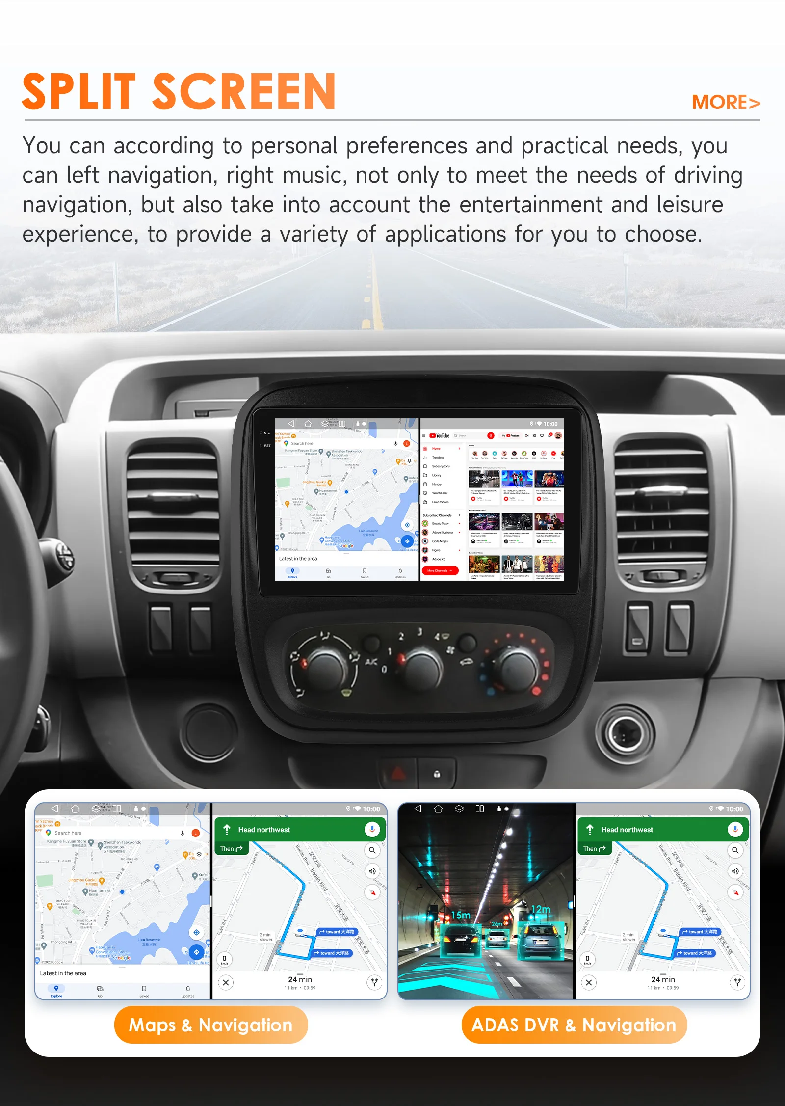 9" Hizpo 2Din CarPlay Android Auto Car Radio for Opel Vivaro B 2014 - 2018 Renault Trafic 2014 - 2021 RDS DSP GPS Navi BT 4G SWC