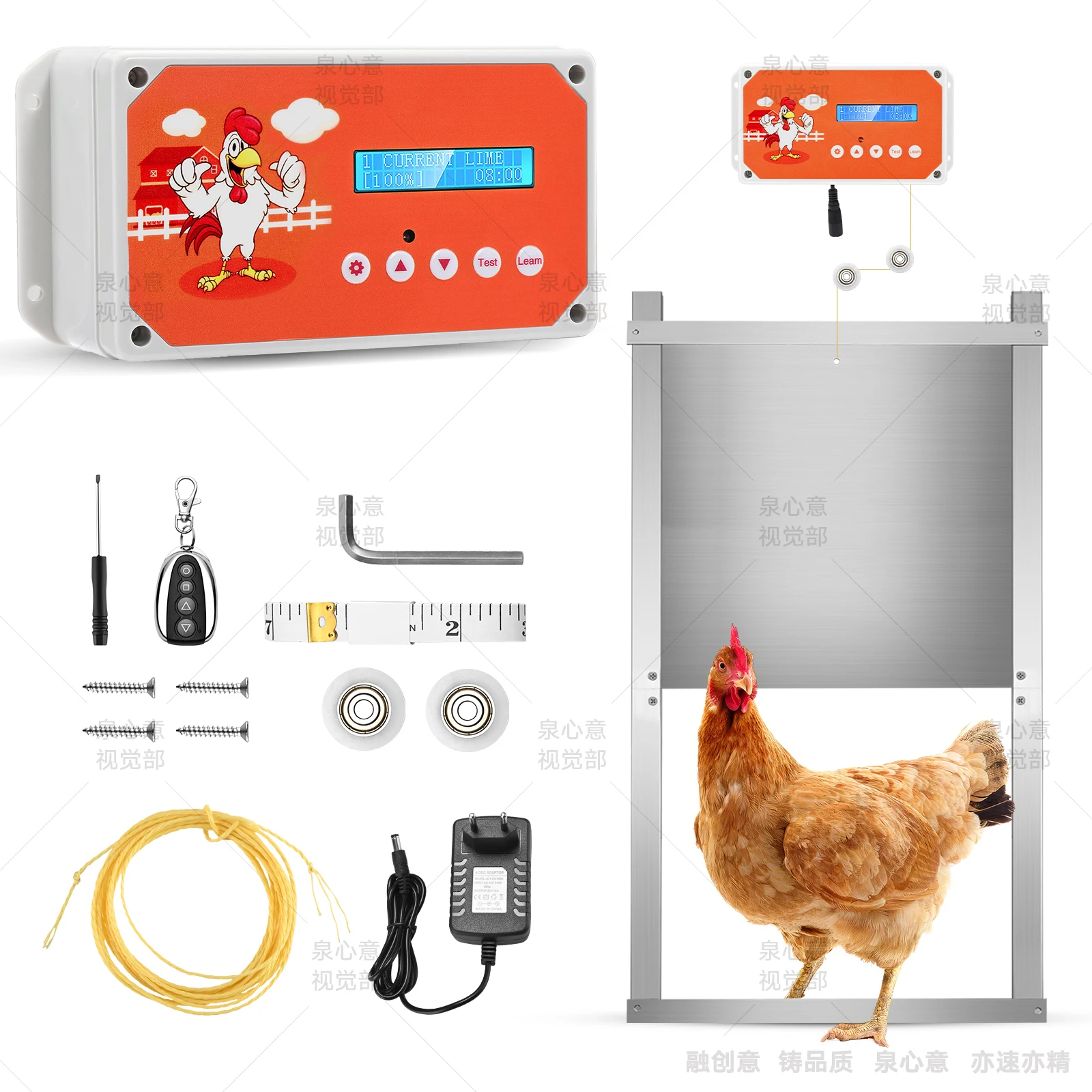Automatic Chicken Coop Door, Chicken Coop Door Opener Light Sensor Timer, Network or Battery Operated or Solar Powered Max 4kg
