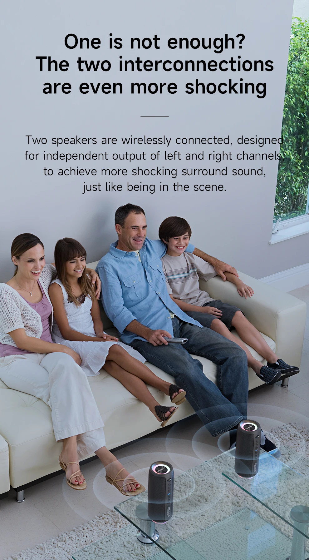 ZEALOT-S51Pro Bluetooth Speaker Outdoor IPX6 Waterproof 40W BT5.2 Loudspeaker Stereo Surround Speaker with Cool Pulsing EQ Light