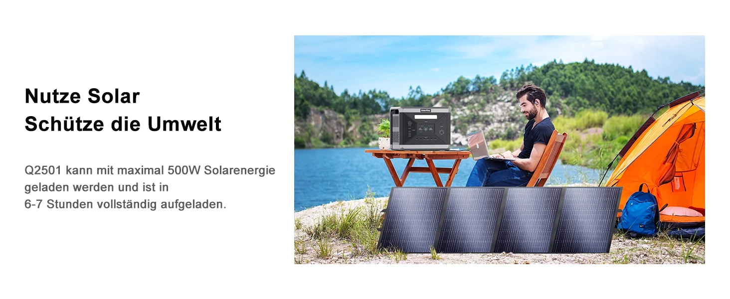 SOLARPLAY Q2501 Portable Power Station 2160Wh 220V LiFePO4 External Battery 2400W Output Solar Generator Outdoor Indoor Work Camp