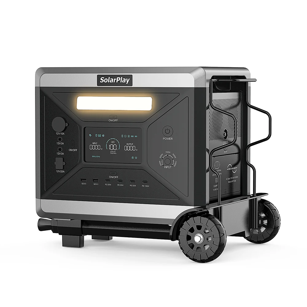 SOLARPLAY Q2501 Portable Power Station 2160Wh 220V LiFePO4 External Battery 2400W Output Solar Generator Outdoor Indoor Work Camp