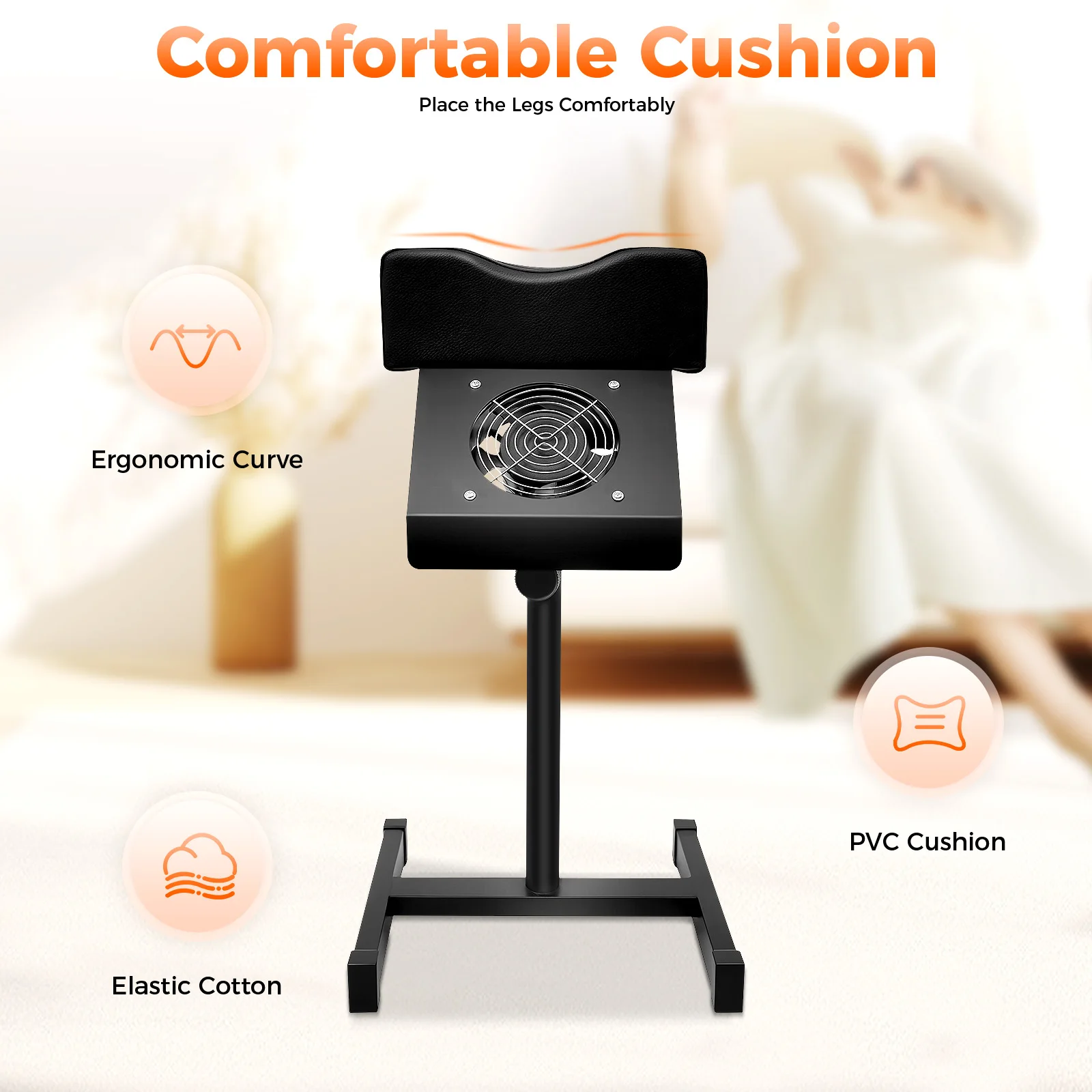 Professional Pedicure Stool Chair Beauty Salon Lift Stool Footrest Nail Bench Adjustable Manicure Chair W/Cleaning Fan