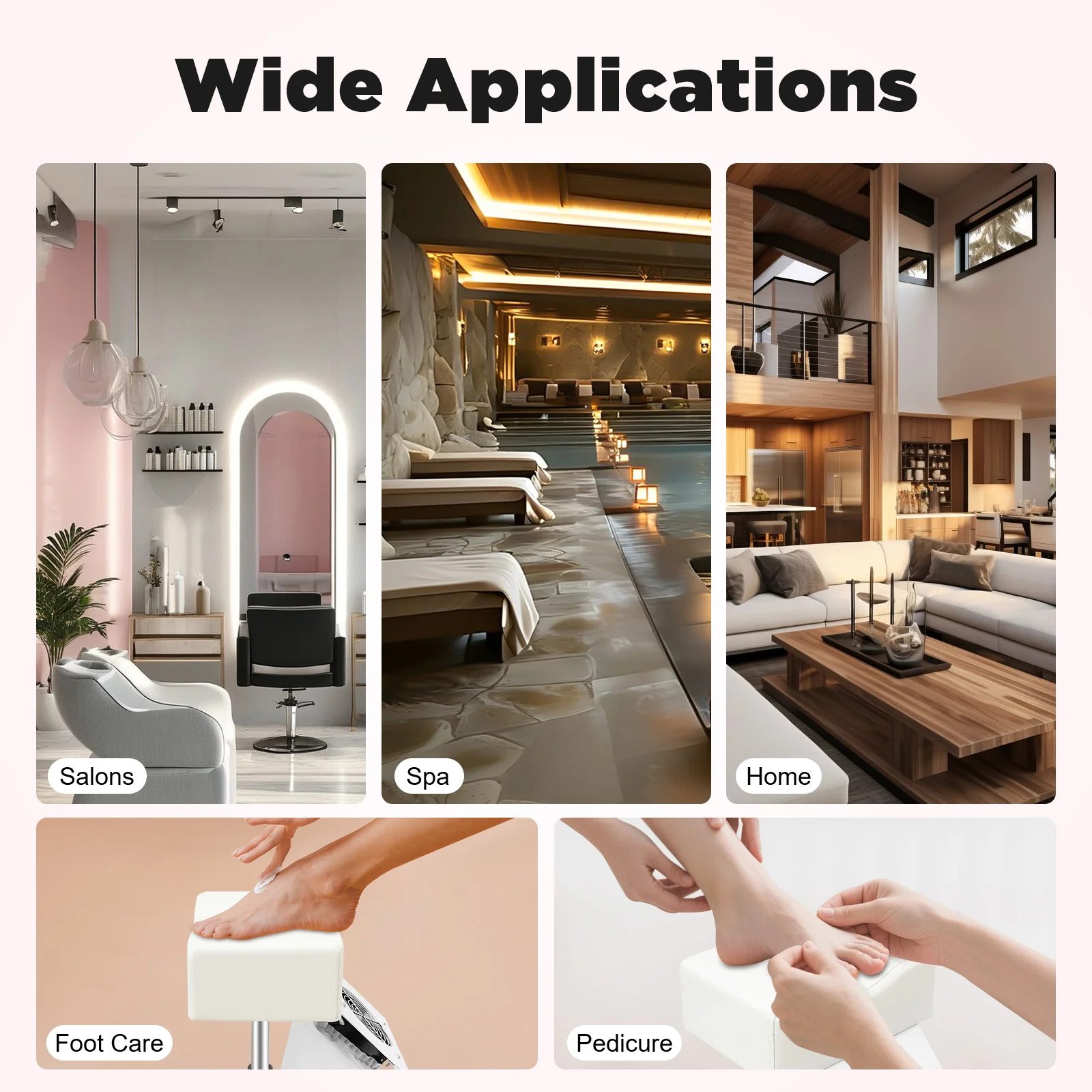 Professional Pedicure Stool Chair Beauty Salon Lift Stool Footrest Nail Bench Adjustable Manicure Chair W/Cleaning Fan