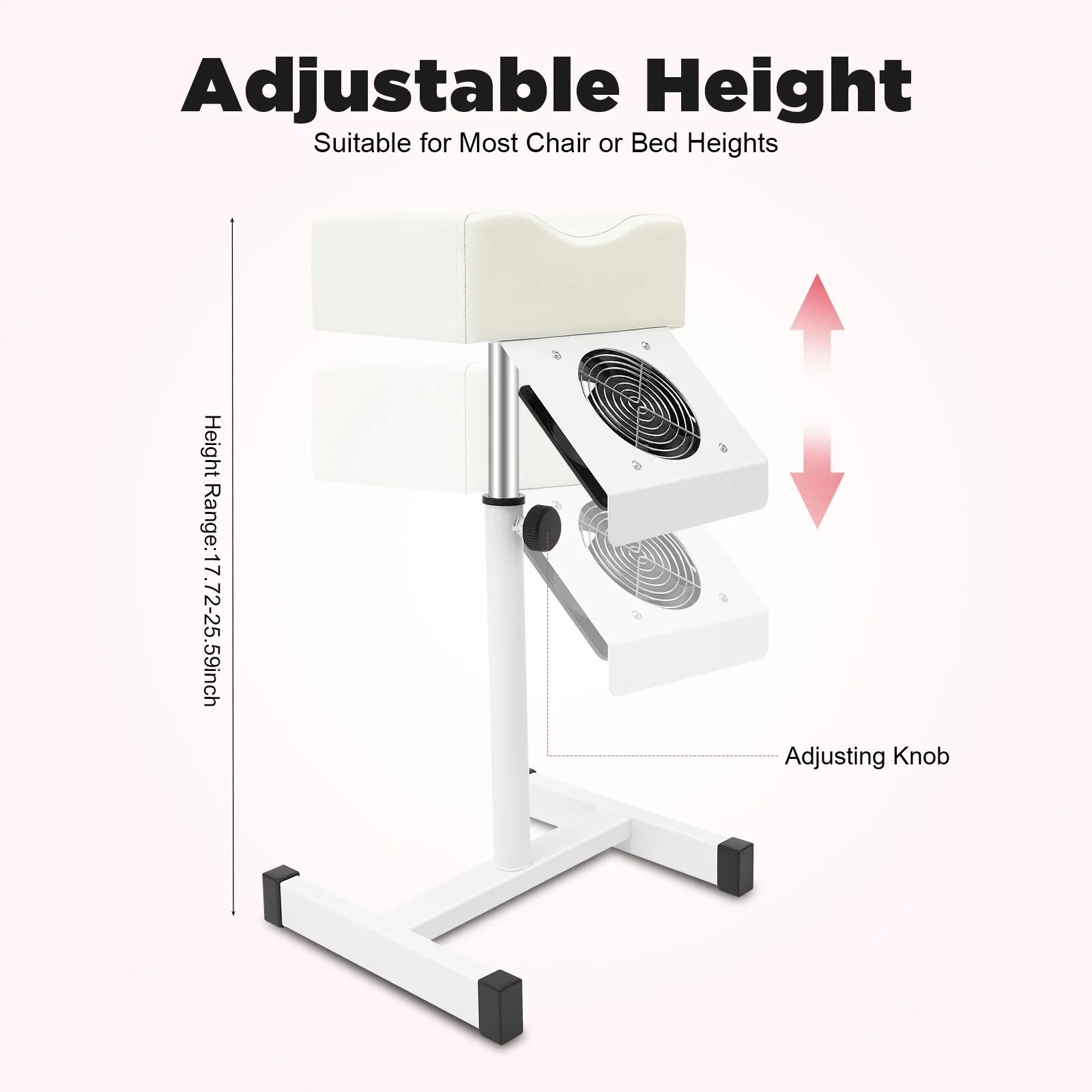 Professional Pedicure Stool Chair Beauty Salon Lift Stool Footrest Nail Bench Adjustable Manicure Chair W/Cleaning Fan