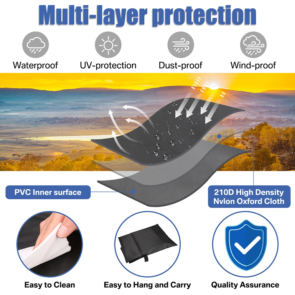 210D Umbrella Cover Patio Waterproof Market Parasol Covers with Zipper for 9-13ft Outdoor Cantilever Offset Umbrellas Rain Cloth