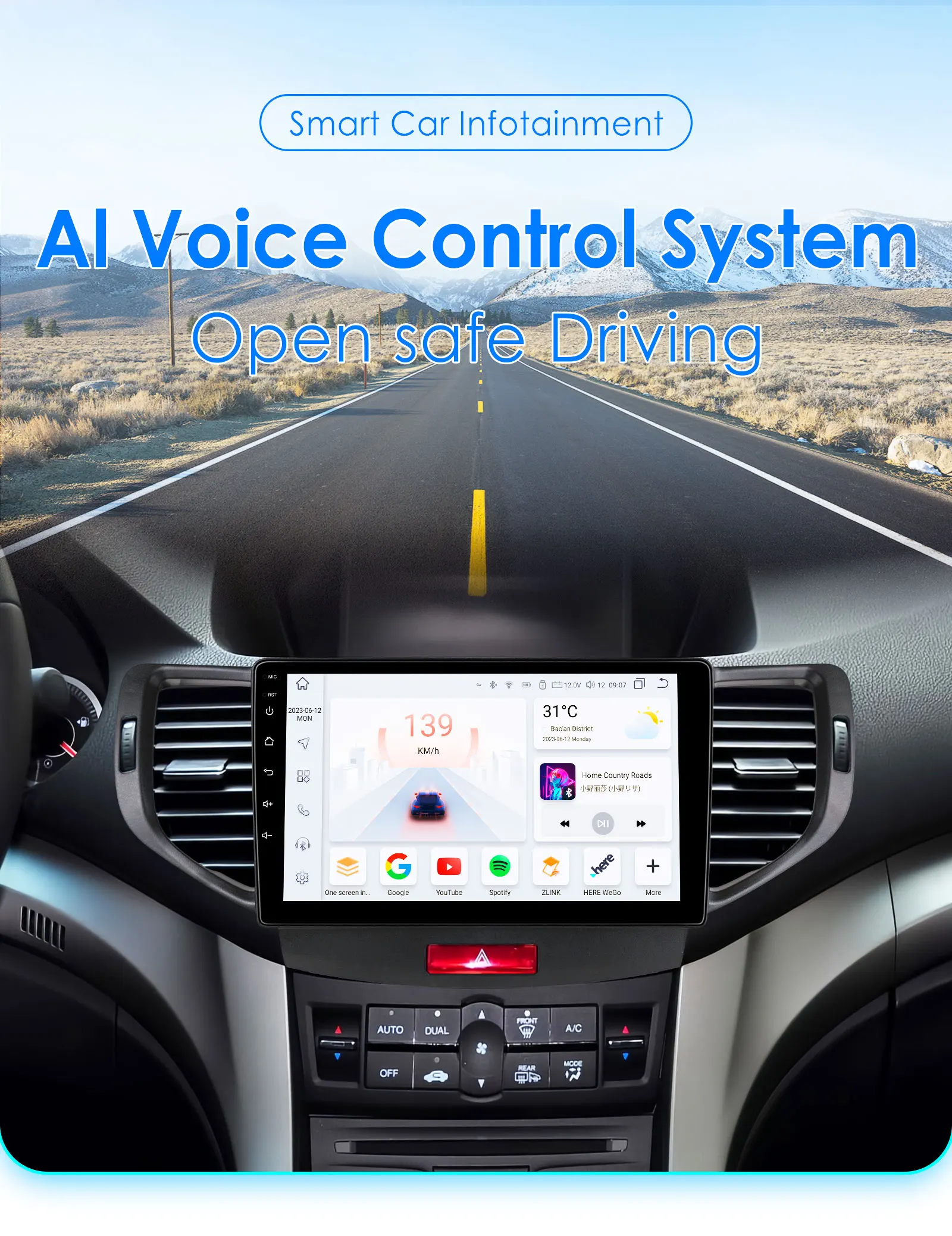 OSSURET 2Din Android13 Car Radio For Honda Accord 8 2008-2012 Car Multimedia GPS Carplay Intelligent Screen autoradio 360Camera