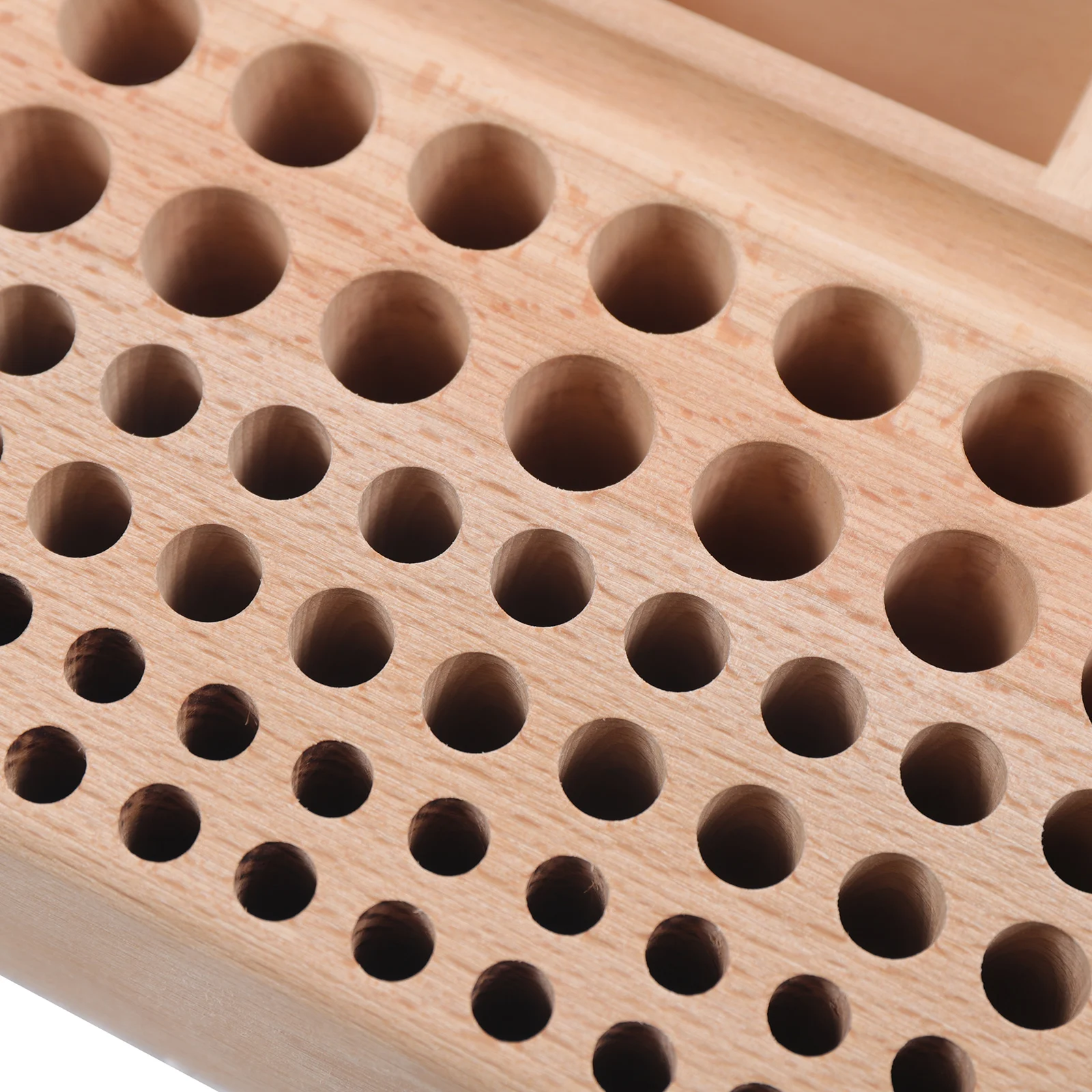 98 Holes Wooden Professional Leather Craft Tool Holder Rack Stand with 3 Slot for Leather Working Making Punch Tools Organizer