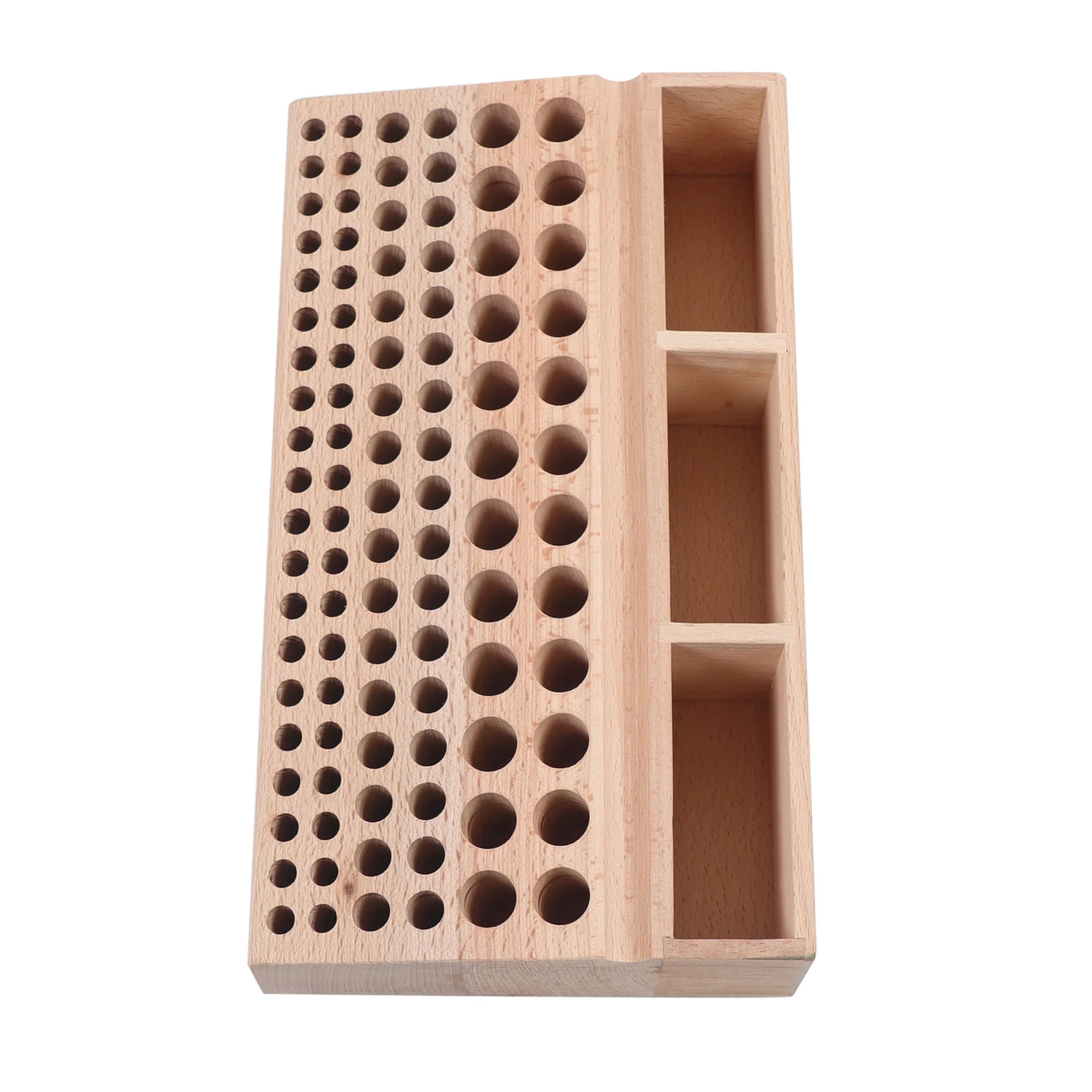 98 Holes Wooden Professional Leather Craft Tool Holder Rack Stand with 3 Slot for Leather Working Making Punch Tools Organizer