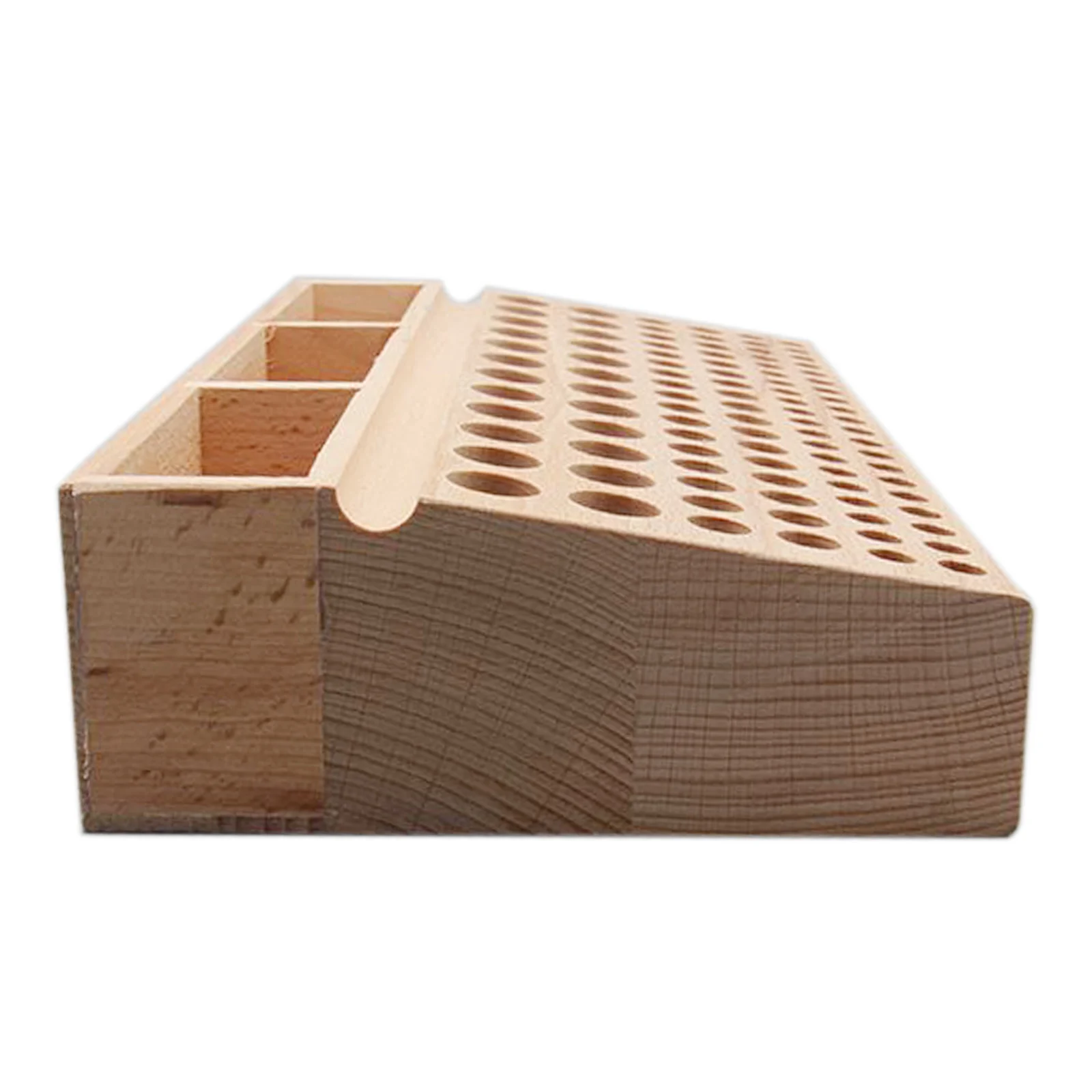 98 Holes Wooden Professional Leather Craft Tool Holder Rack Stand with 3 Slot for Leather Working Making Punch Tools Organizer