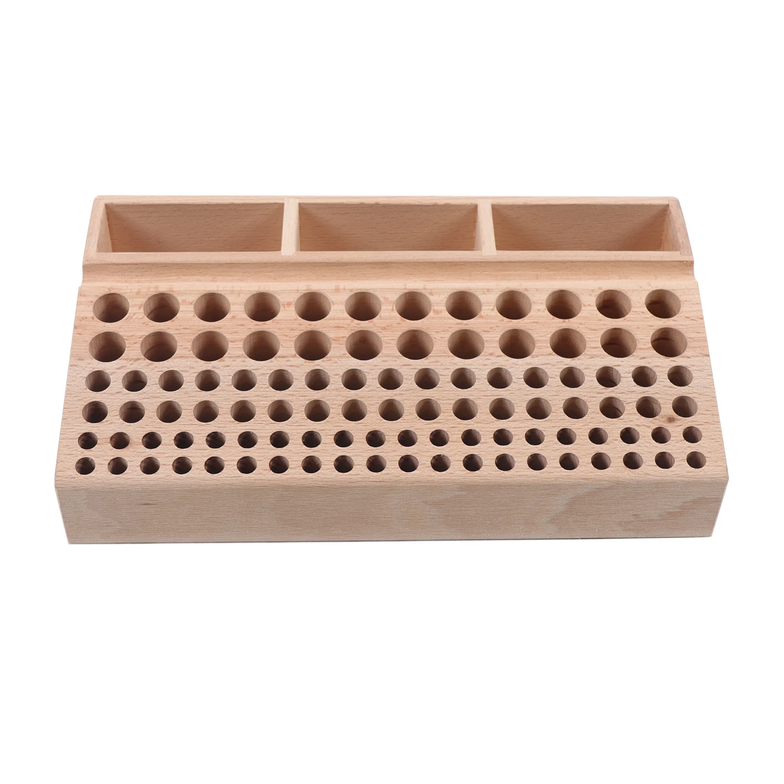 98 Holes Wooden Professional Leather Craft Tool Holder Rack Stand with 3 Slot for Leather Working Making Punch Tools Organizer