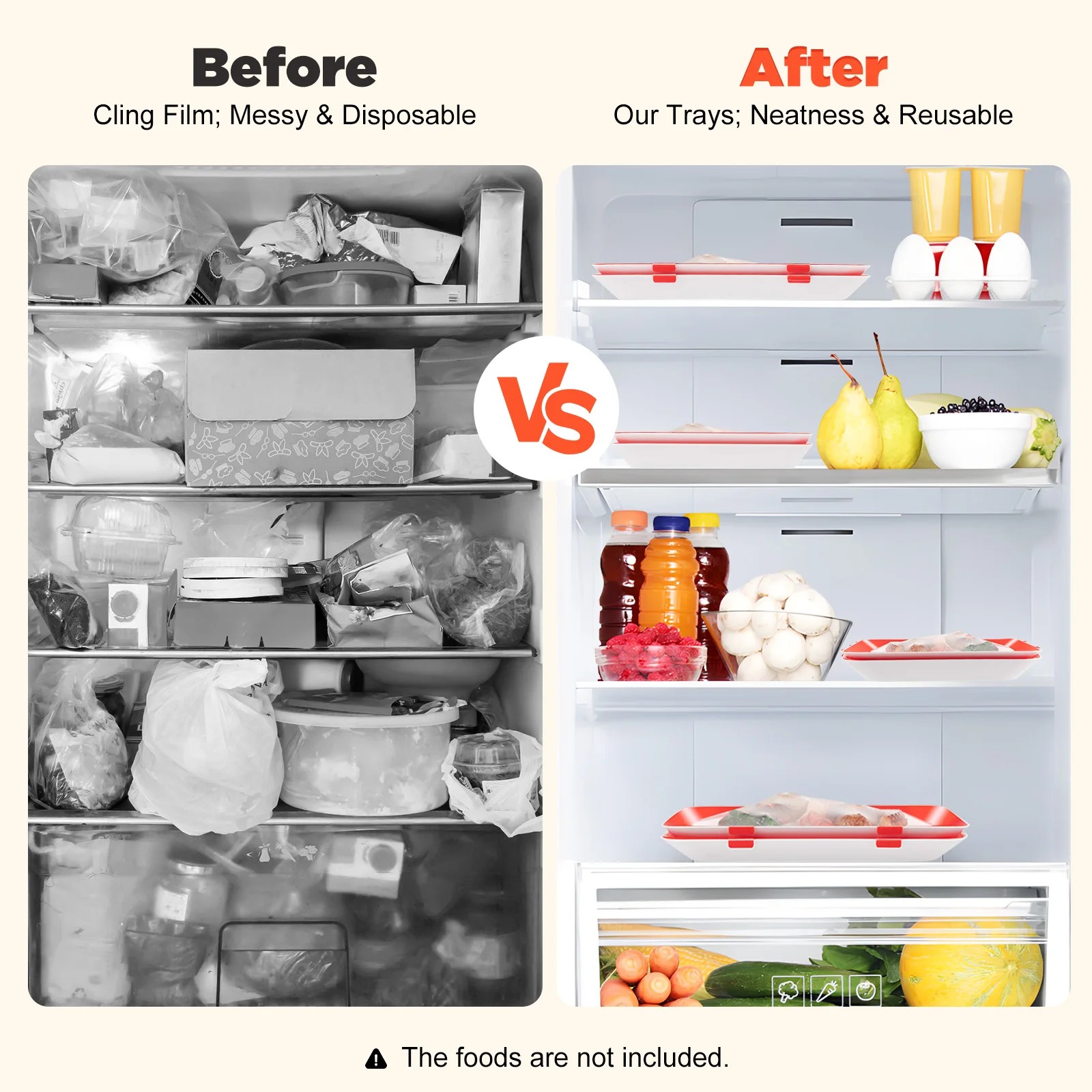 Vacuum Fresh-Keeping Tray Household Kitchen Food Preservation Tray Reusable Meat Dishes Refrigerator Storage Container 8/6/4Pcs