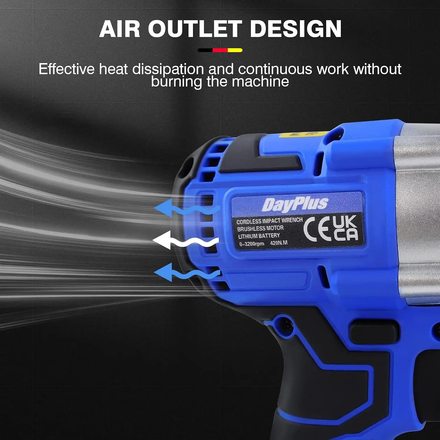 21V Electric Screwdriver Cordless Drill Impact Wrench Battery Impact Wrench 420NM Screwdriver 3IN1 Impact Brushless Wrench Tool