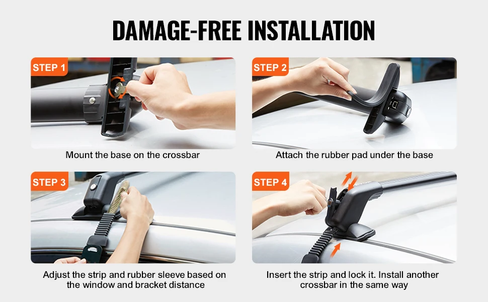 SucceBuy Universal Roof Rack Cross Bars Thickened Aluminum Roof Rack Crossbar Fit Roof Without Side Rail with 70KG Load Capacity