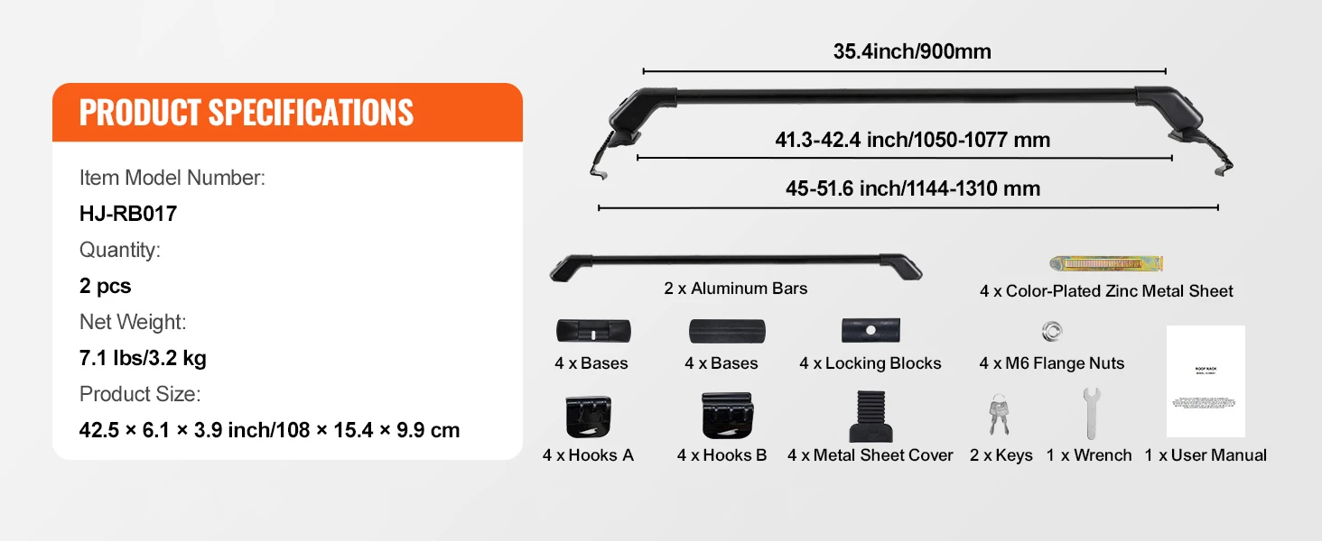 SucceBuy Universal Roof Rack Cross Bars Thickened Aluminum Roof Rack Crossbar Fit Roof Without Side Rail with 70KG Load Capacity