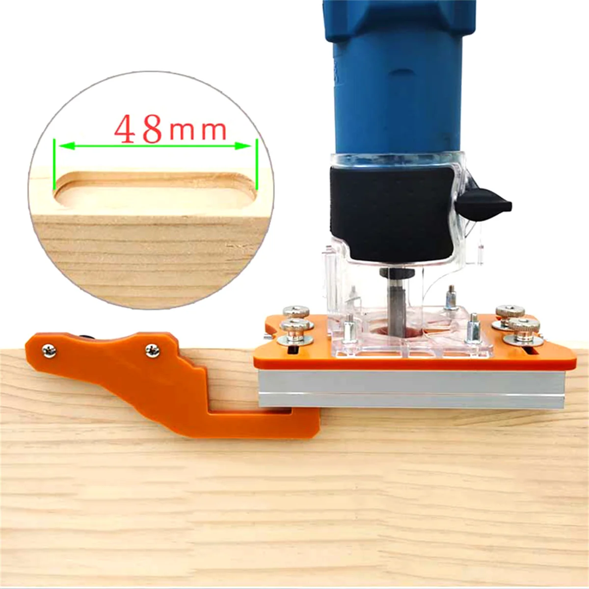 2 In 1 Slotted Bracket Invisible Fasteners Wardrobe Cupboard Panel Punch Locator Aluminum with Scale For 65mm Trimming Machine