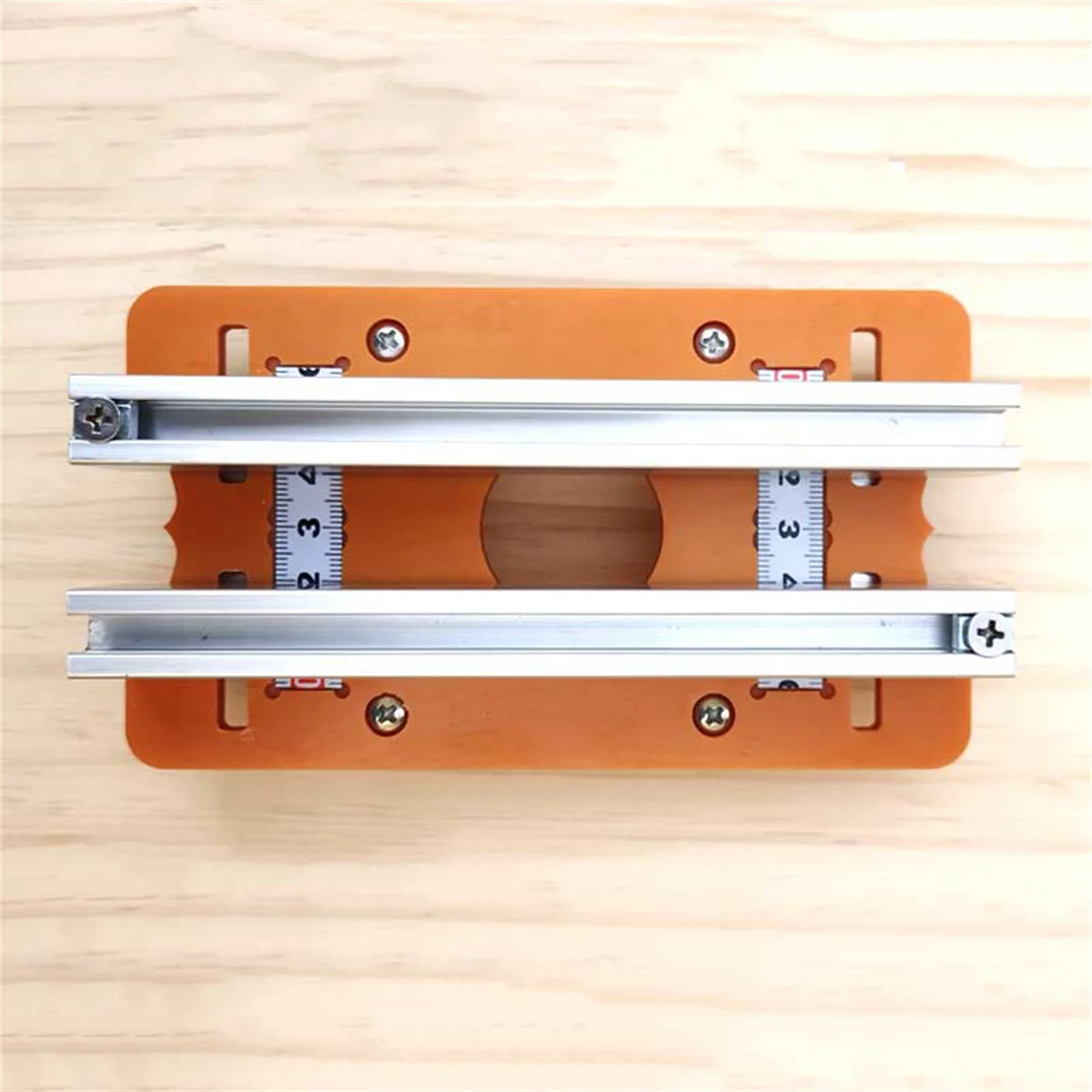 2 In 1 Slotted Bracket Invisible Fasteners Wardrobe Cupboard Panel Punch Locator Aluminum with Scale For 65mm Trimming Machine