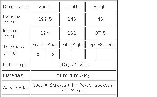 Nobsound All Aluminum Amplifier Chassis Mini Metal Cabinet DIY Case Box 200×143×43mm