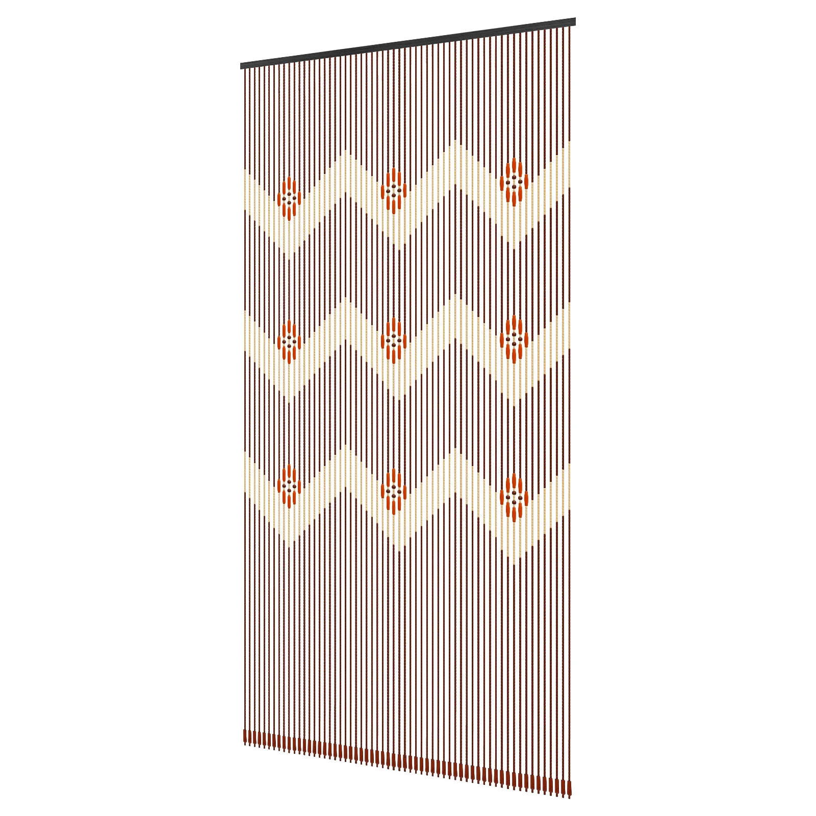 Bamboo Wood Beaded Curtain Colorful Doorway Bead String Curtain Simple Installation Round Bead Pendants