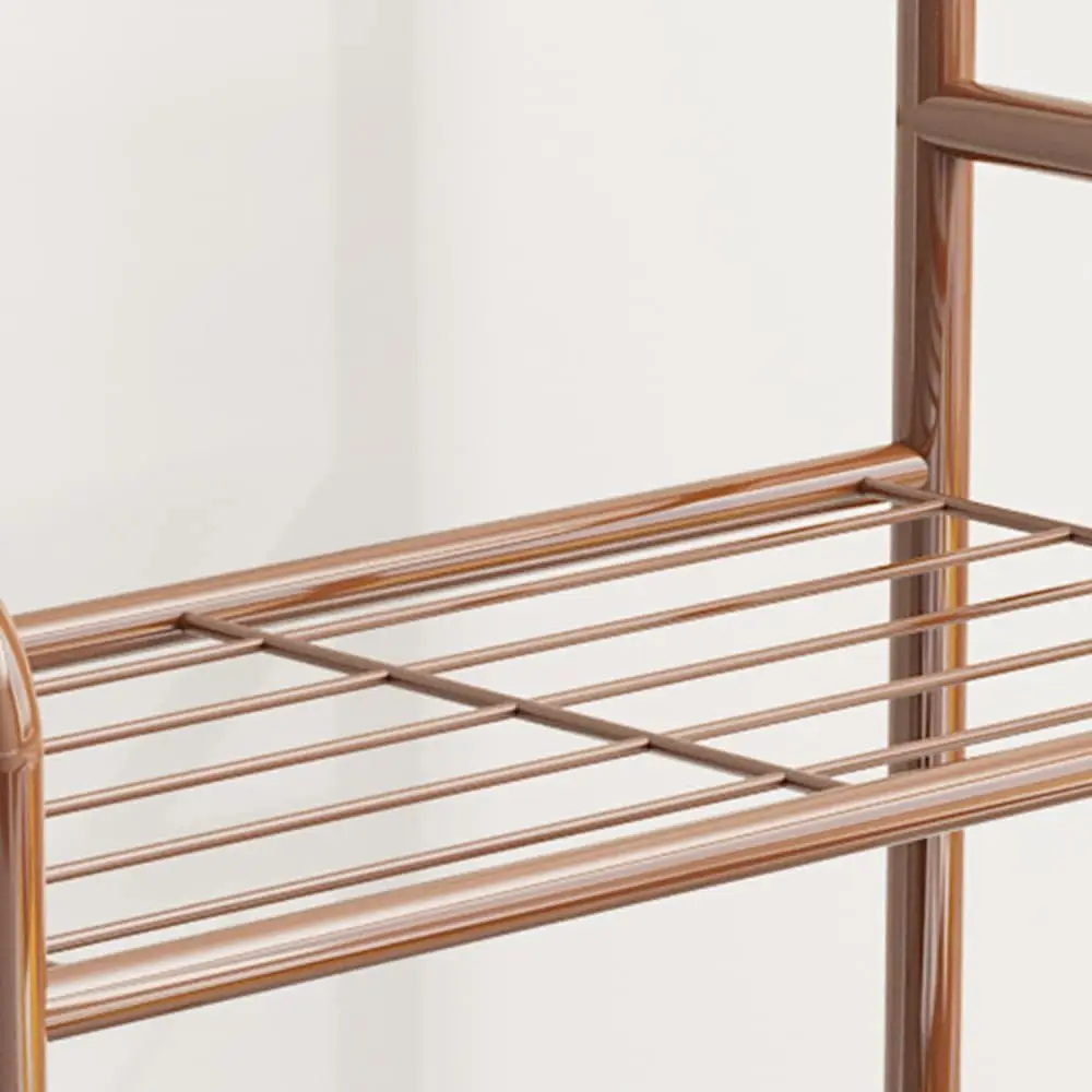 Garderobe, Freistehende Garderobe für das Schlafzimmer, Metallgarderobe mit Haken für Mäntel, Schuhregale, Taschen und Hüte