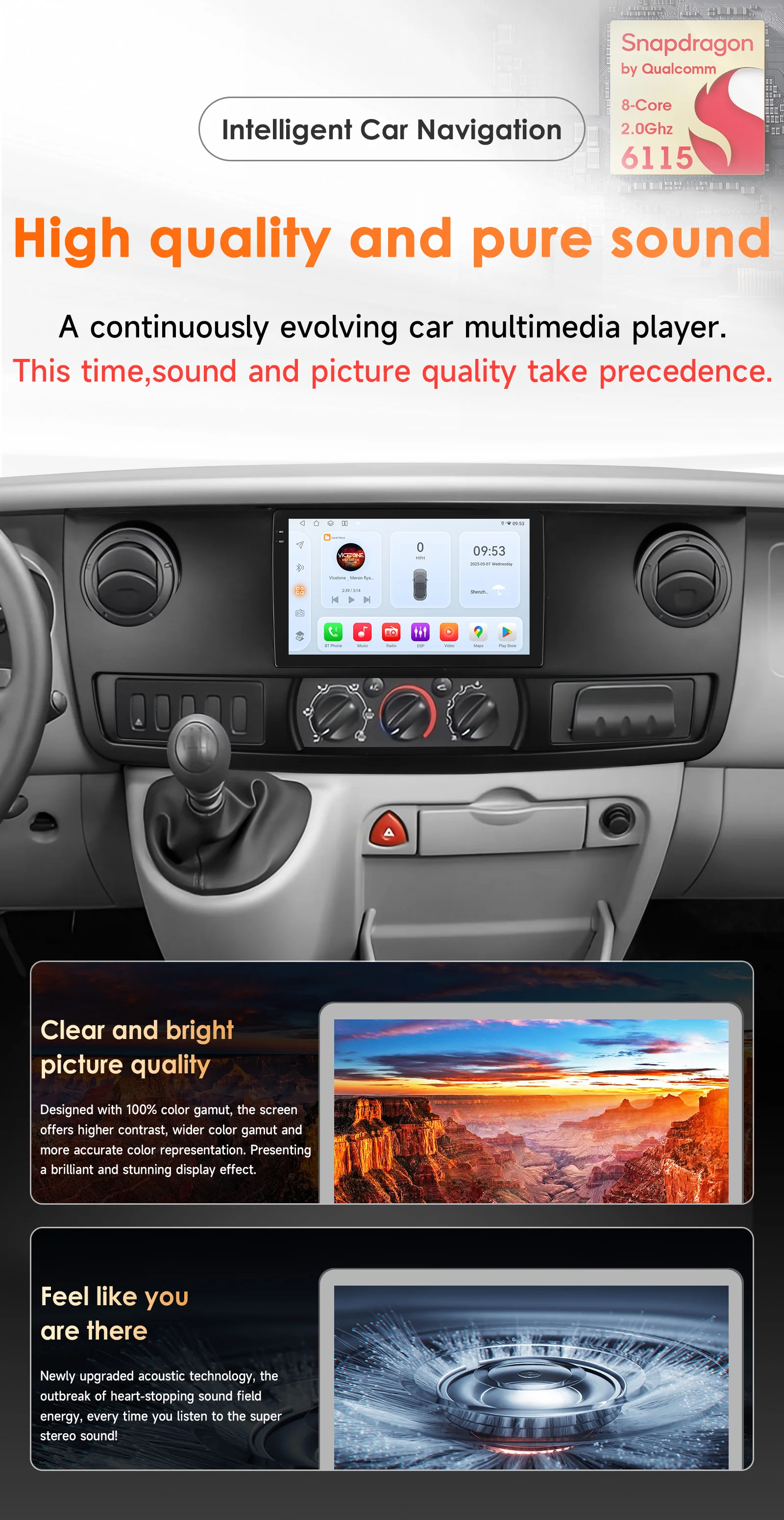 Hizpo 10.1inch Android14 Car Radio for Renault Master 2003 - 2011 RDS DSP GPS Navigation CarPlay BT 4G Snapdragon 6115 Headunit